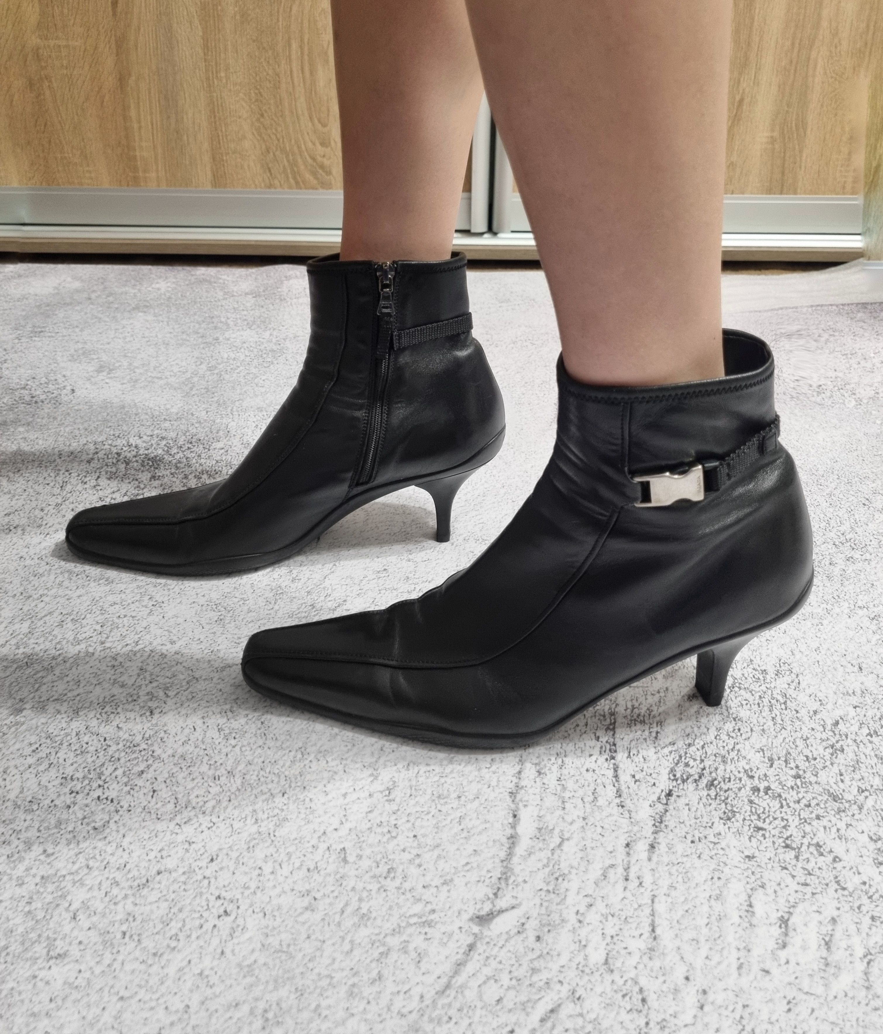 Prada Vintage Prada Leather Black Ankle Boots Size US 9 / IT 39 - 15 Thumbnail