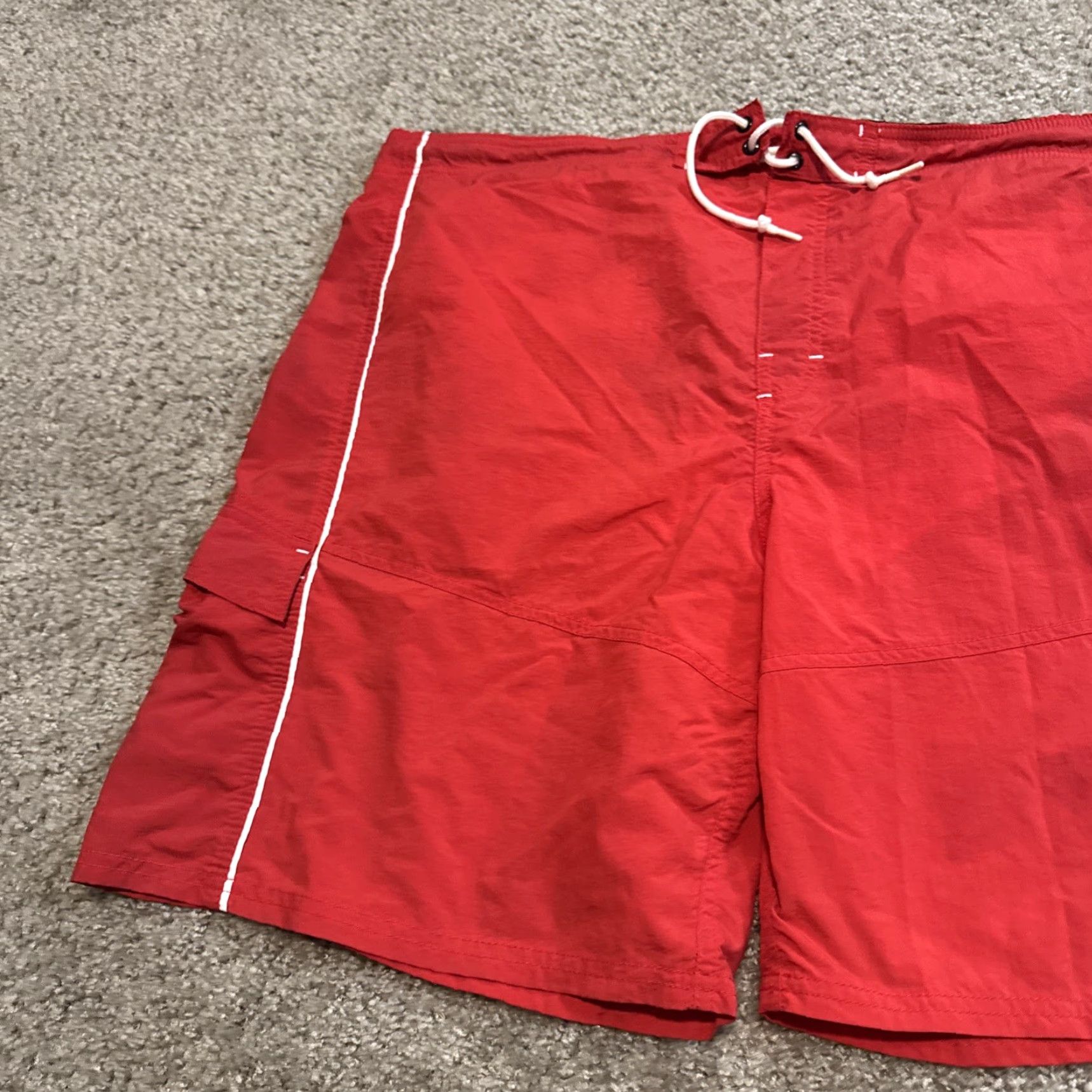 Ocean Pacific VINTAGE Ocean Pacific OP Boarding Co. Board Shorts Bathing Suit Red VTG Y2K Size US 33 - 4 Thumbnail