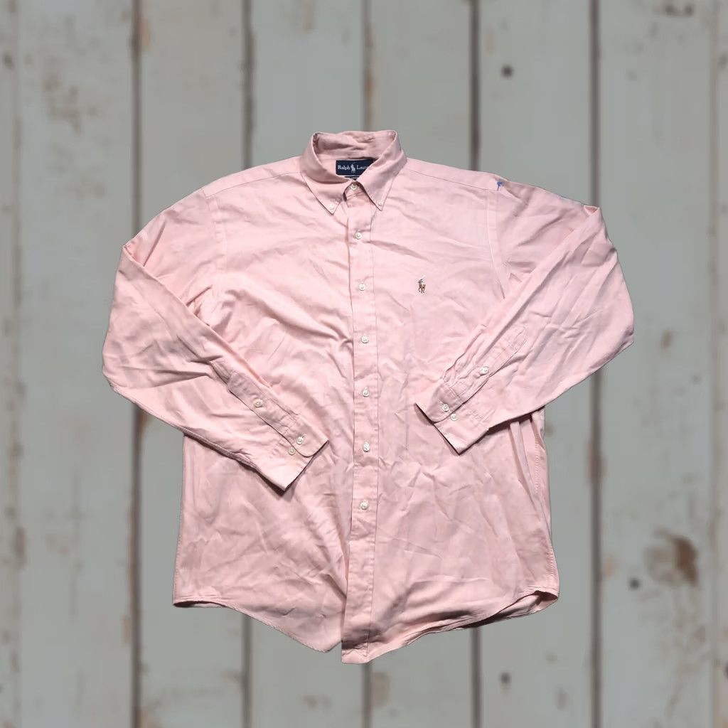 Ralph Lauren VINTAGE Ralph Lauren Dress Shirt Men Pink 15.5 Medium Classic Fit Button Down Long Sleeve Cotton Size 40R - 1 Thumbnail