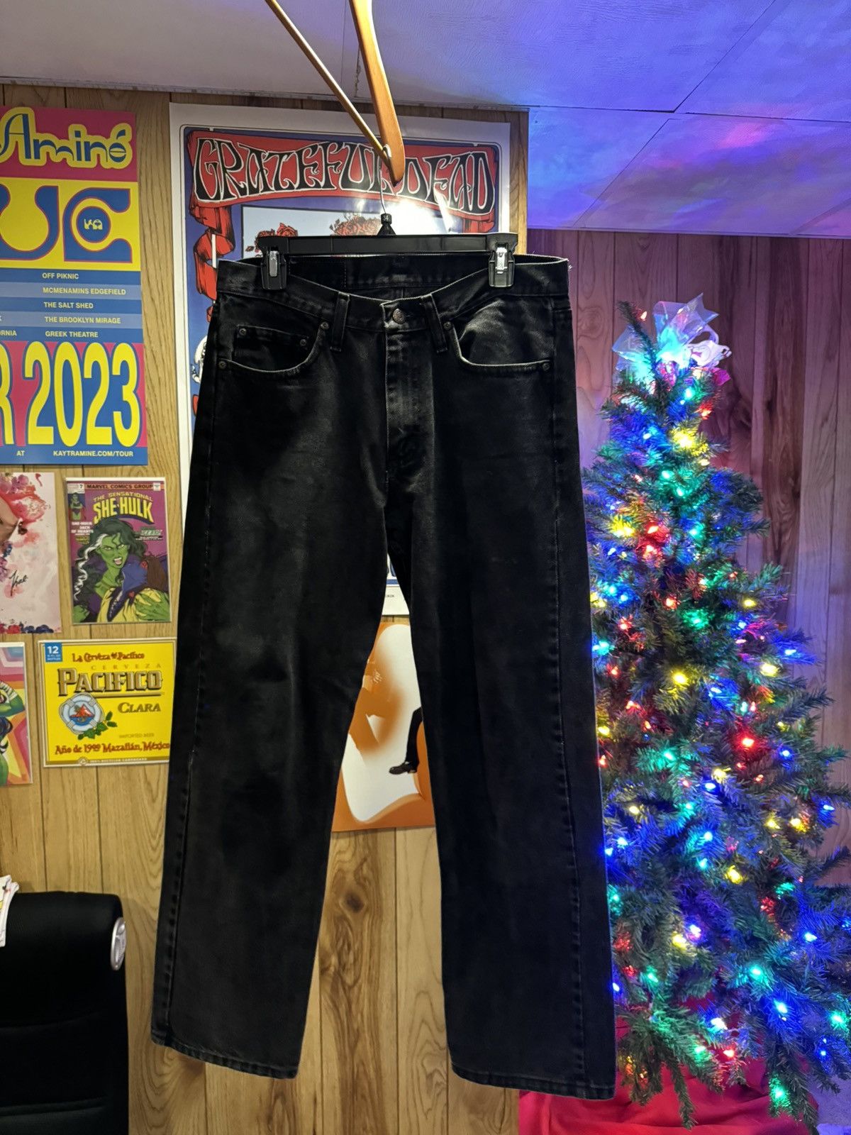 Vintage Vintage Wrangler Black Denim Relaxed Fit Size US 32 / EU 48 - 1 Thumbnail