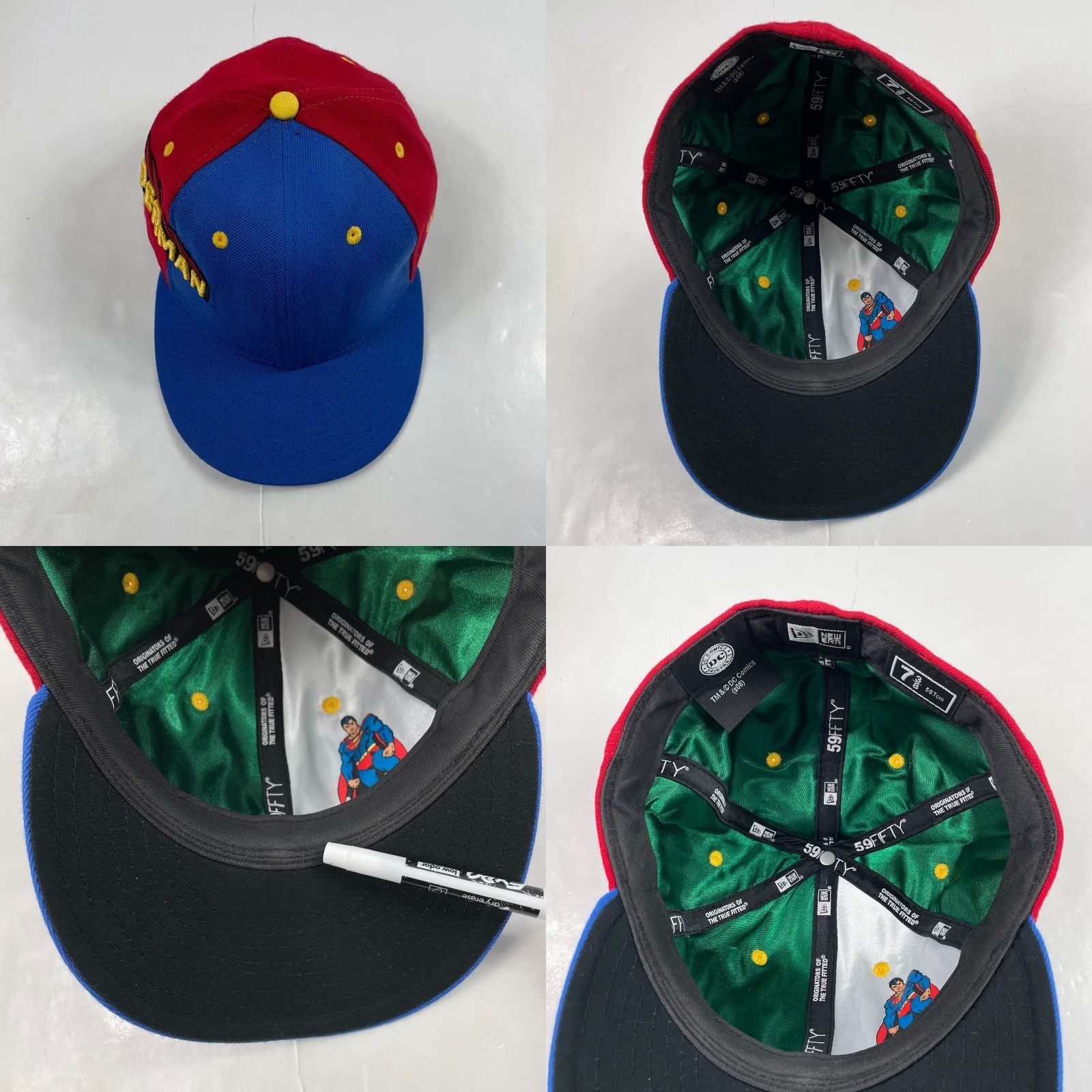 New Era New Era Superman Cap Fitted 7 3/8 Wool 59Fifty Blue Red Men Baseball Hat Cap - Logo Superhero Mens Size ONE SIZE - 8 Thumbnail