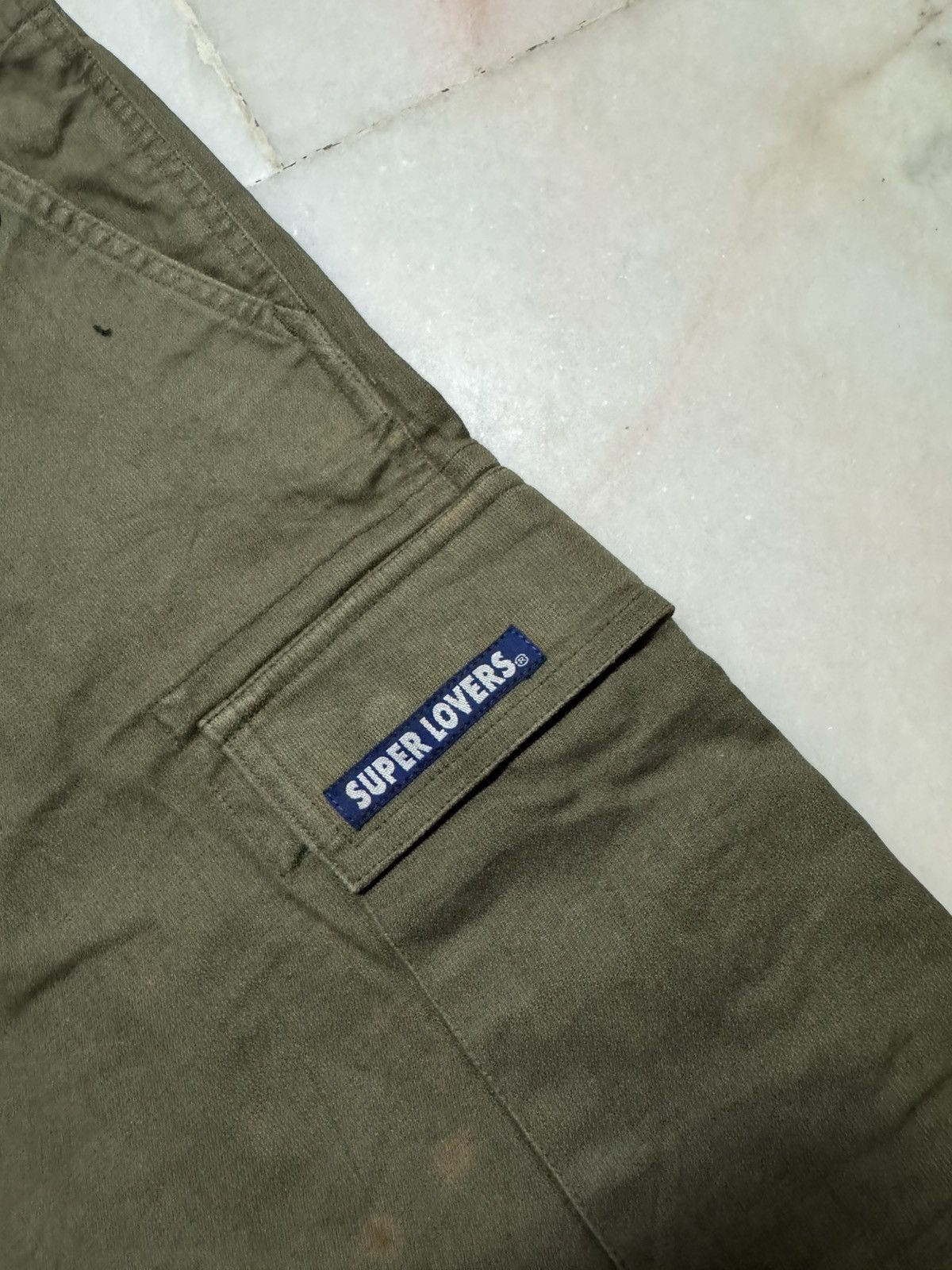 Seditionaries 💥PUNK SHORT PANTS💥 SUPERLOVERS ROCK OLIVE GREEN SHORT CARGO Size US 31 - 5 Thumbnail