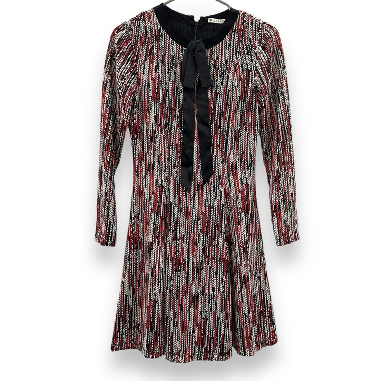 Alice + Olivia Alice & Olivia Gwyneth Fit & Flare 3/4 Sleeve Mini Dress Size XS / US 0-2 / IT 36-38 - 3 Thumbnail