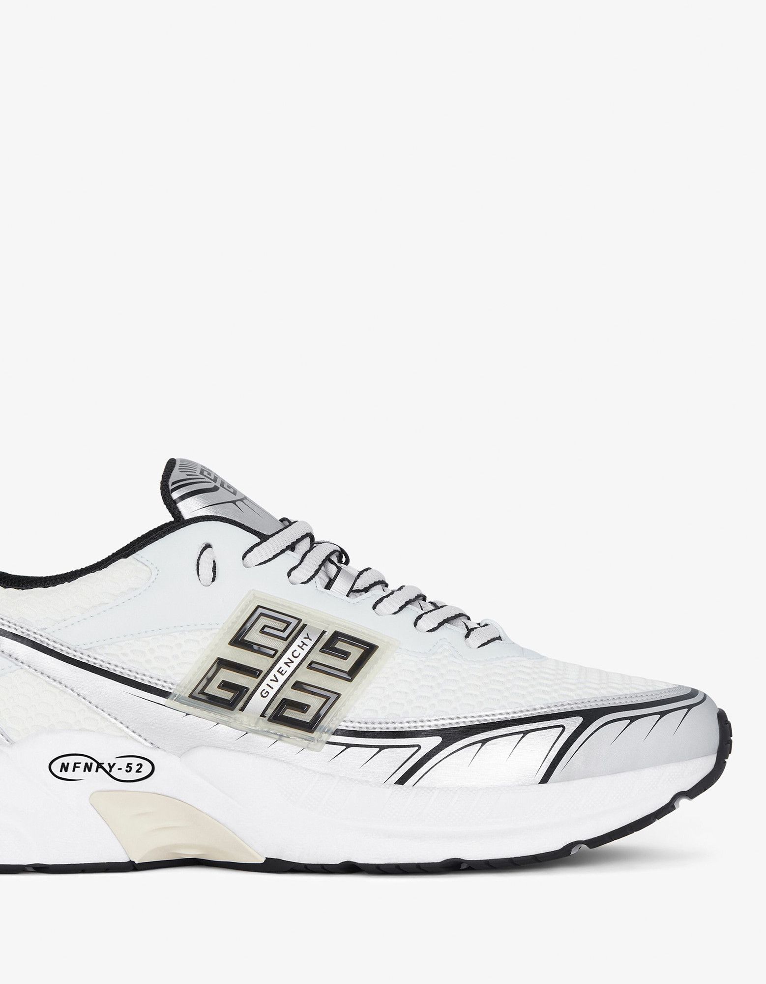 Givenchy Givenchy White and Silver NFNTY-52 Runners Size US 12 / EU 45 - 7 Thumbnail