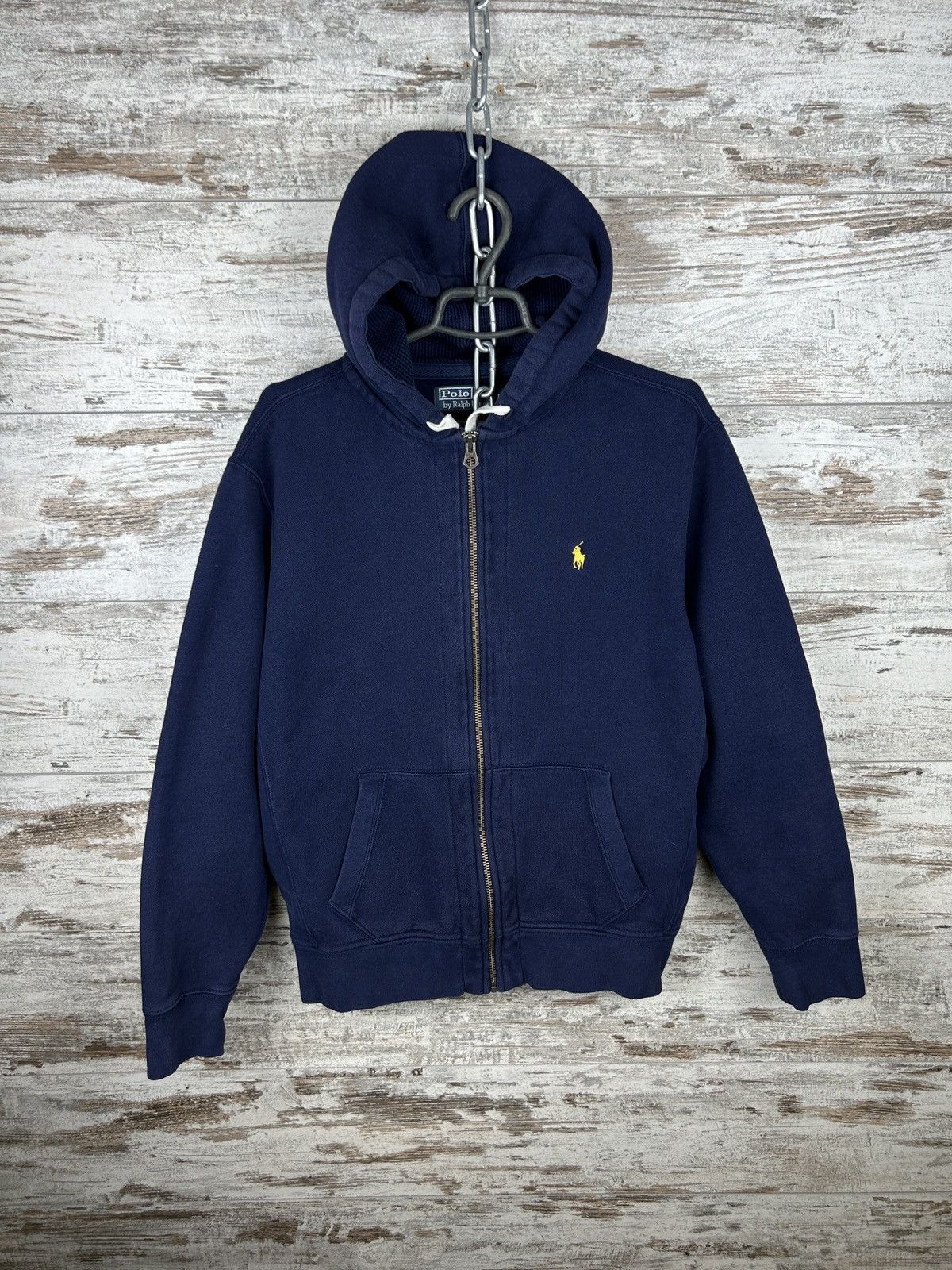 Pre-owned Polo Ralph Lauren X Vintage Mens Vintage Polo Ralph Laurent Zip Hoodie Y2k Streetwear In Navy