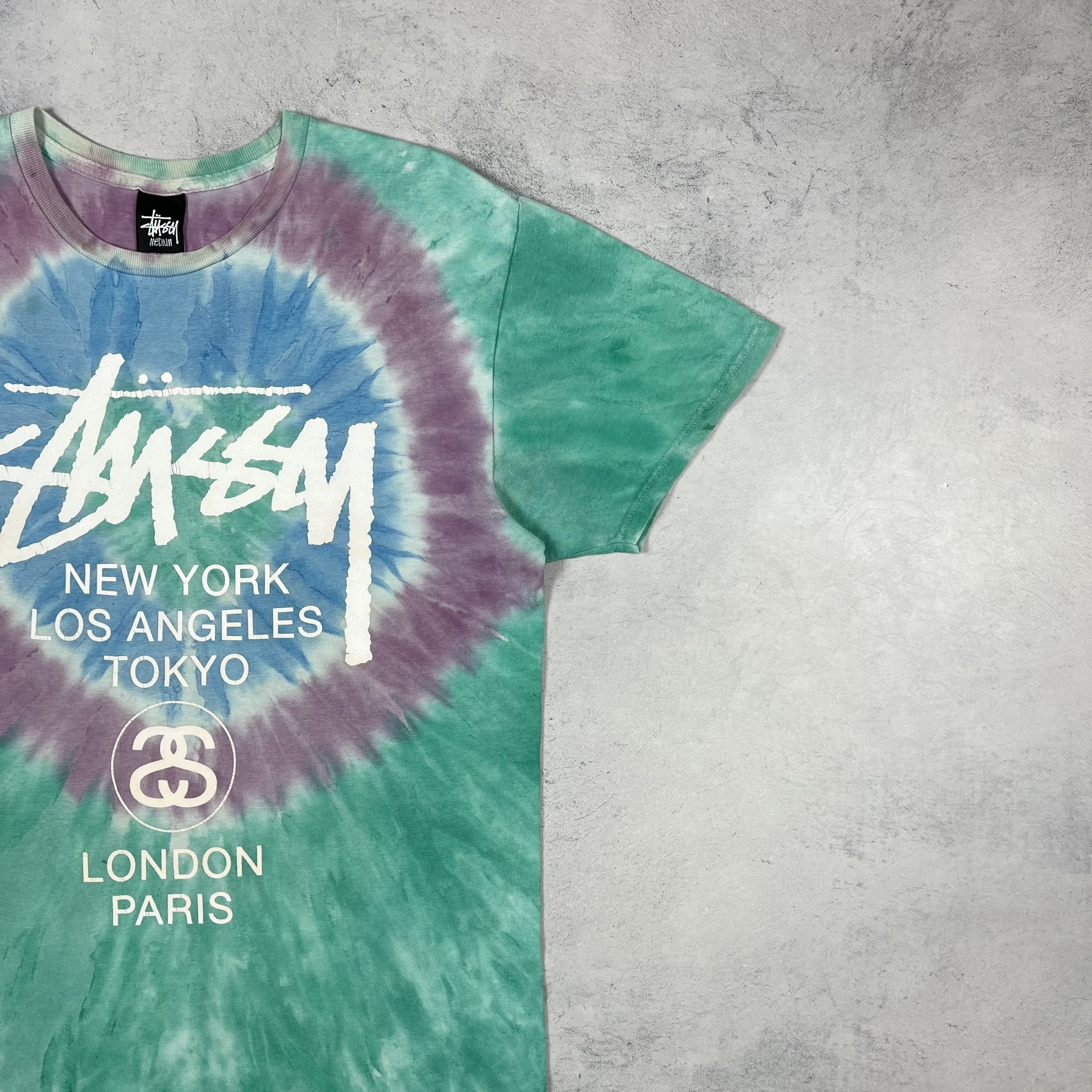 Stussy Vintage Stussy World Tour Big Logo Tie-Dye T Shirt 00’s Size US M / EU 48-50 / 2 - 3 Thumbnail