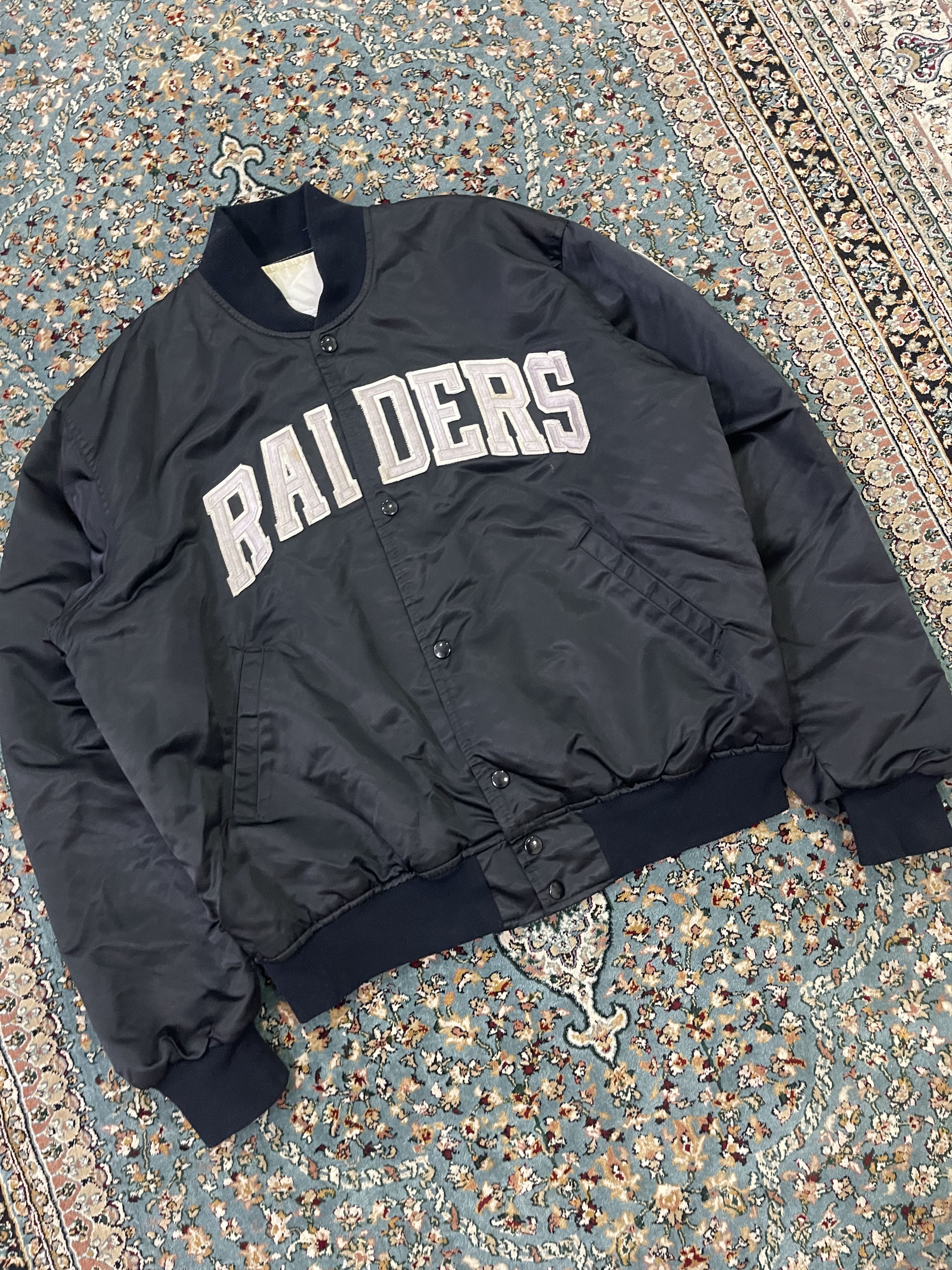 NFL × Vintage Vtg 90s Rare Oakland Raiders Satin Jacket Size US L / EU 52-54 / 3 - 3 Thumbnail