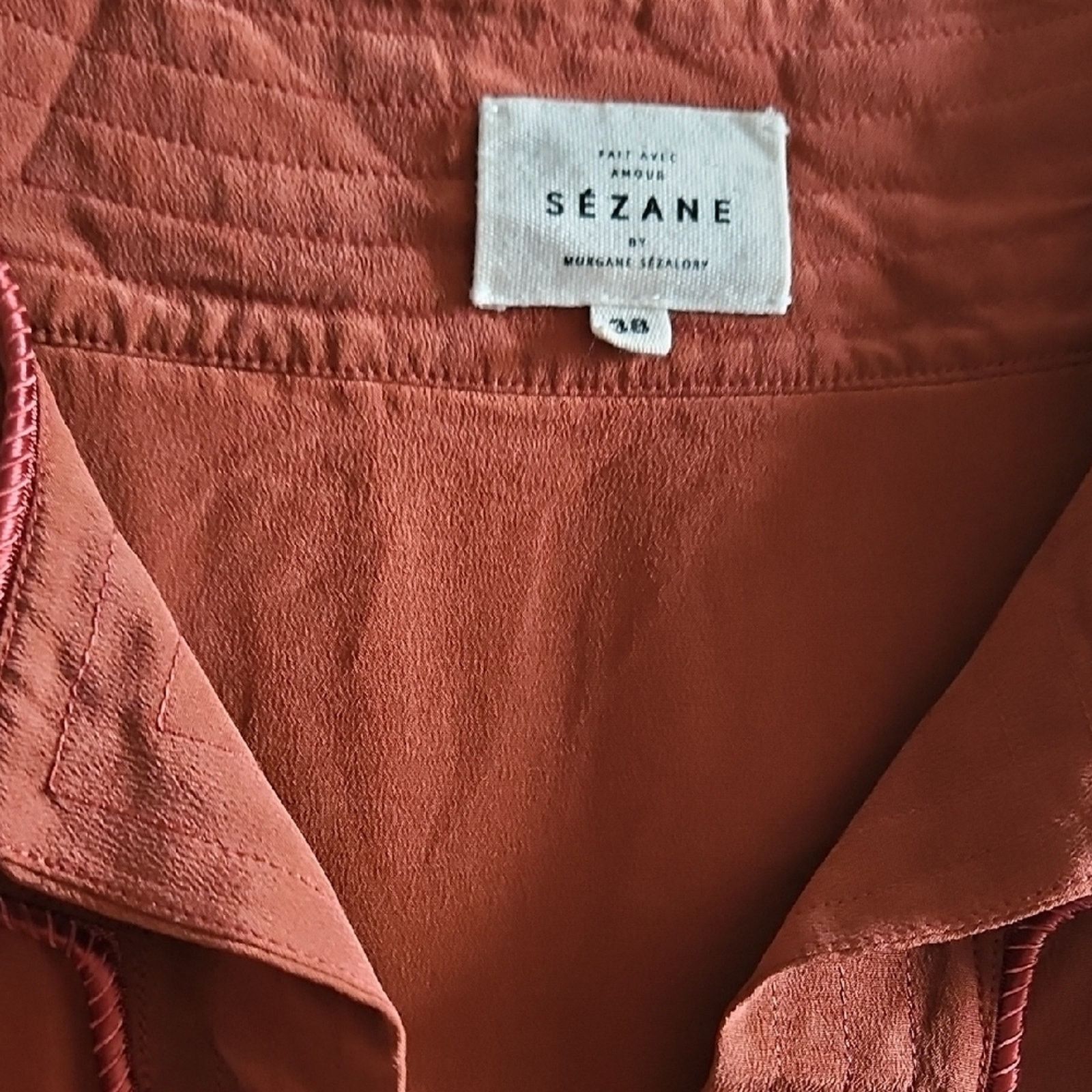 Sezane Sezane Rust Mini Dress Size 38 (US Size 6) Size S / US 4 / IT 40 - 2 Thumbnail