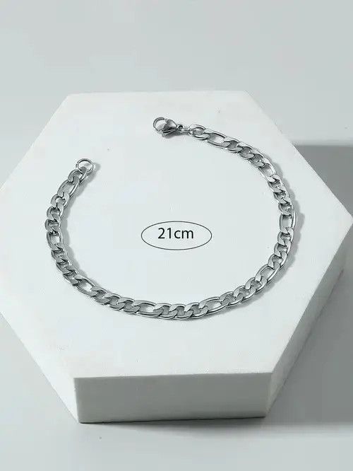 Vintage Stainless Steel Minimalist Link Bracelet Size ONE SIZE - 4 Thumbnail
