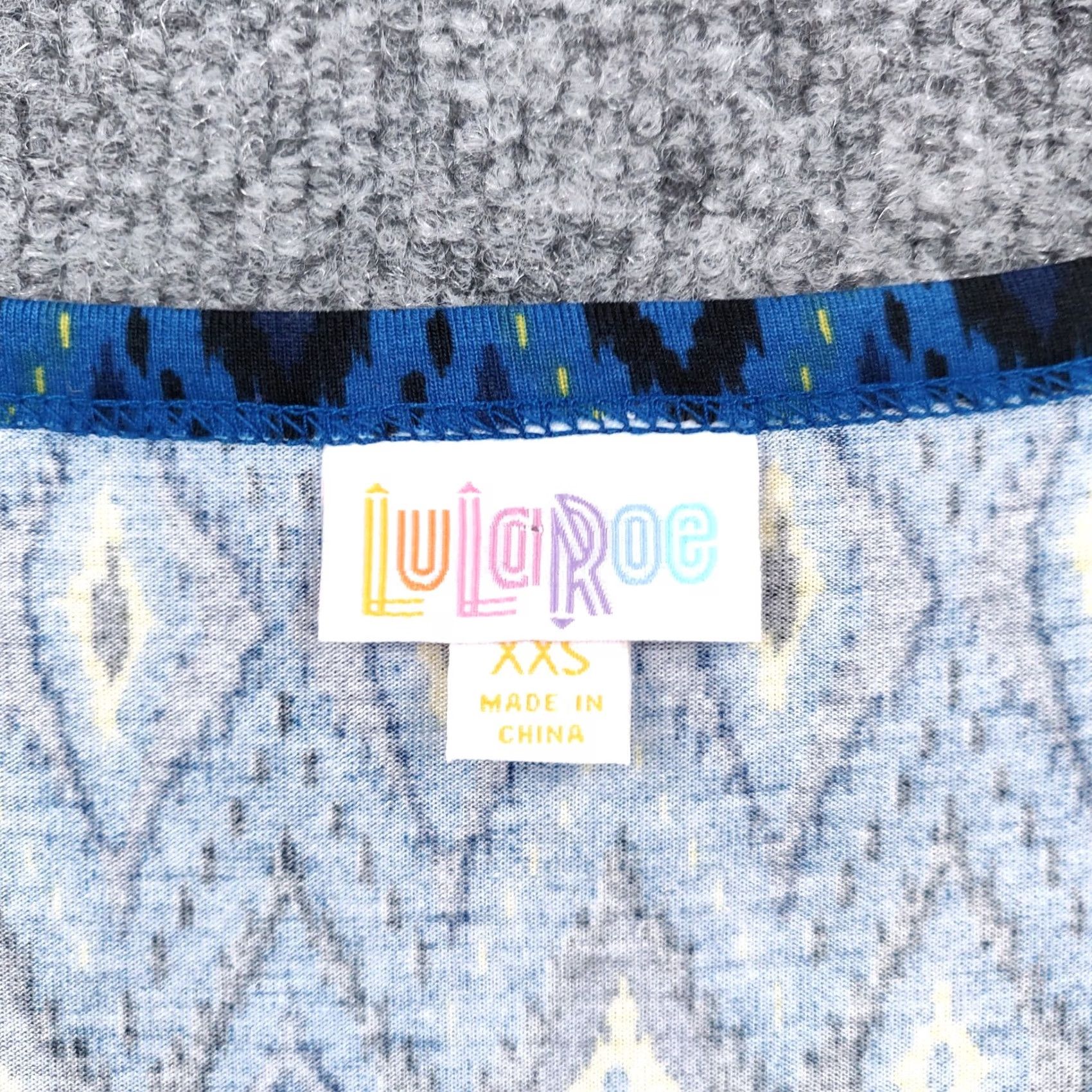 Vintage LulaRoe Dress Womens XXS 2XS Blue Fit & Flare Diamond Pattern Half Sleeve Pullover Knee Length Casual Party Workwear Womens Size XXS / US 00 / IT 34 - 3 Thumbnail