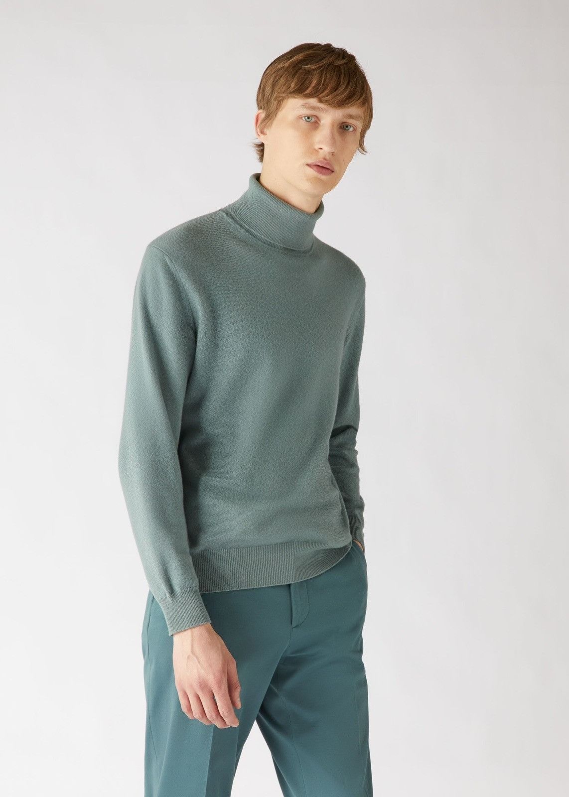 o1loc1c0124 Turtleneck Sweater in Mint Green