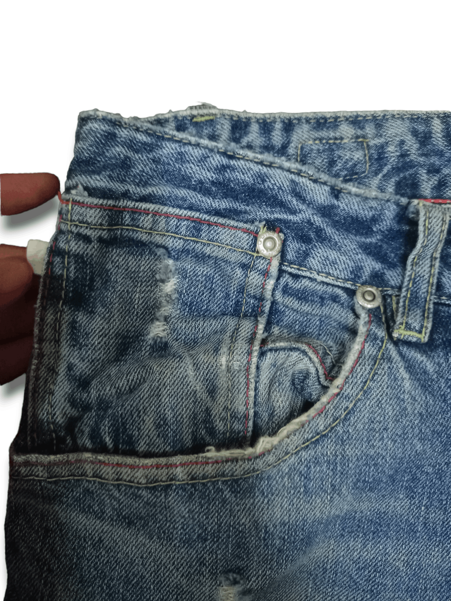 Quiksilver Vintage 90s Quiksilver Blue Wash Distressed Baggy Jeans Size US 30 / EU 46 - 4 Thumbnail