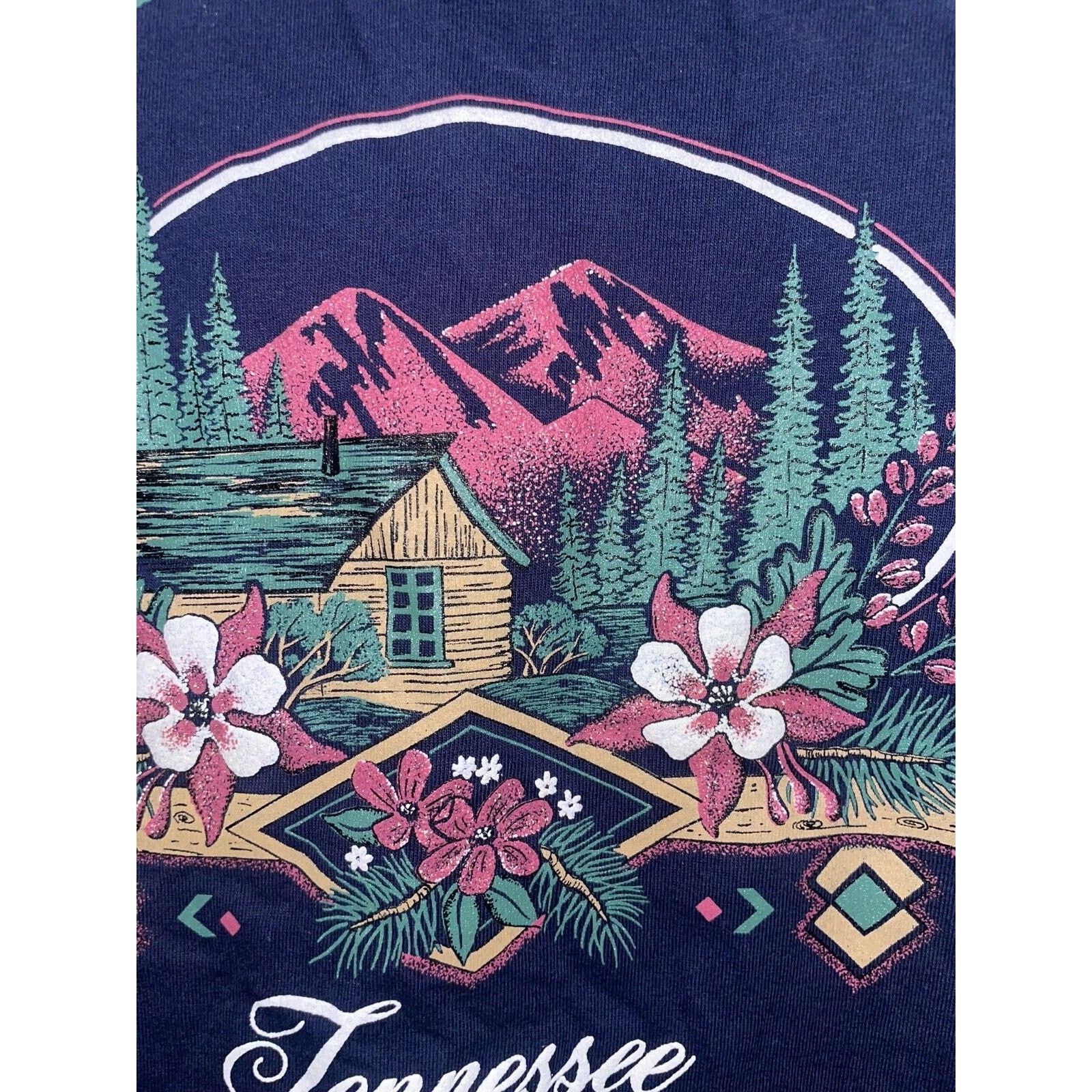Jerzees Vintage Gatlinburg Shirt Tennessee Blue Tee VTG 90s Large Size US L / EU 52-54 / 3 - 4 Thumbnail
