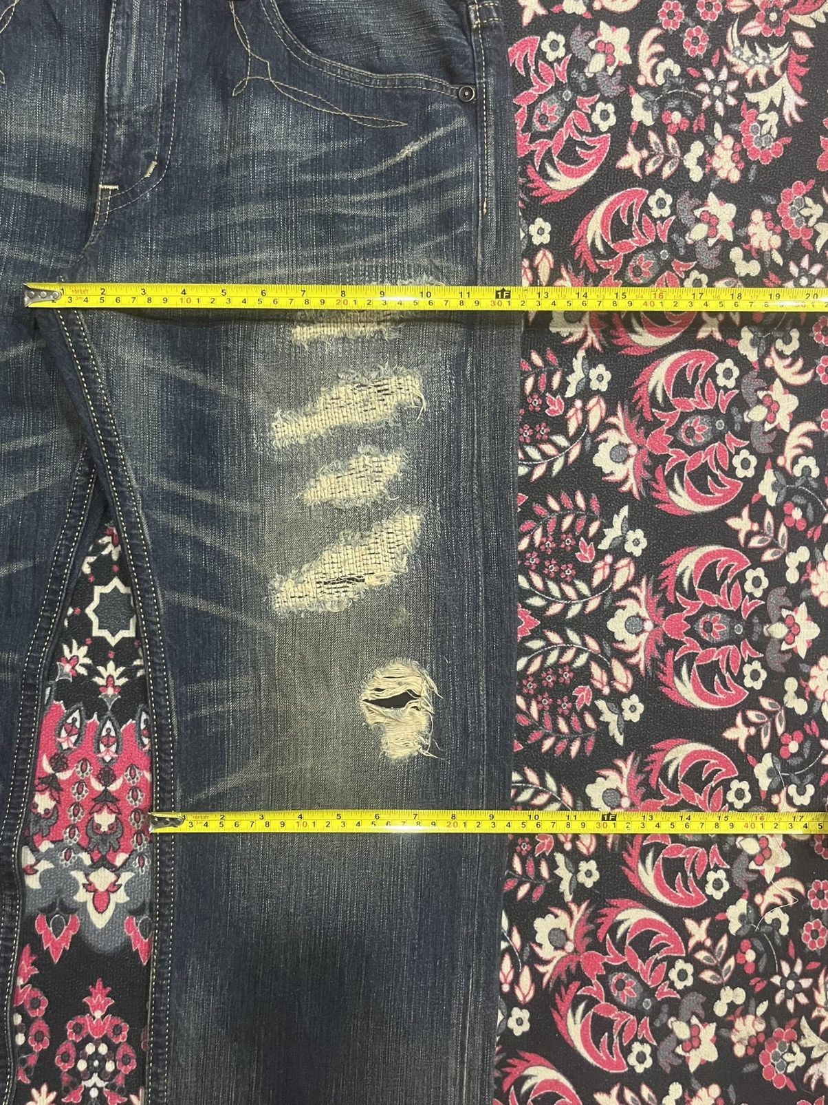 Kapital Kountry Edwin Exclusive Vintage Dark Blue Faded Sashiko Loose Jeans Size US 34 / EU 50 - 15 Thumbnail