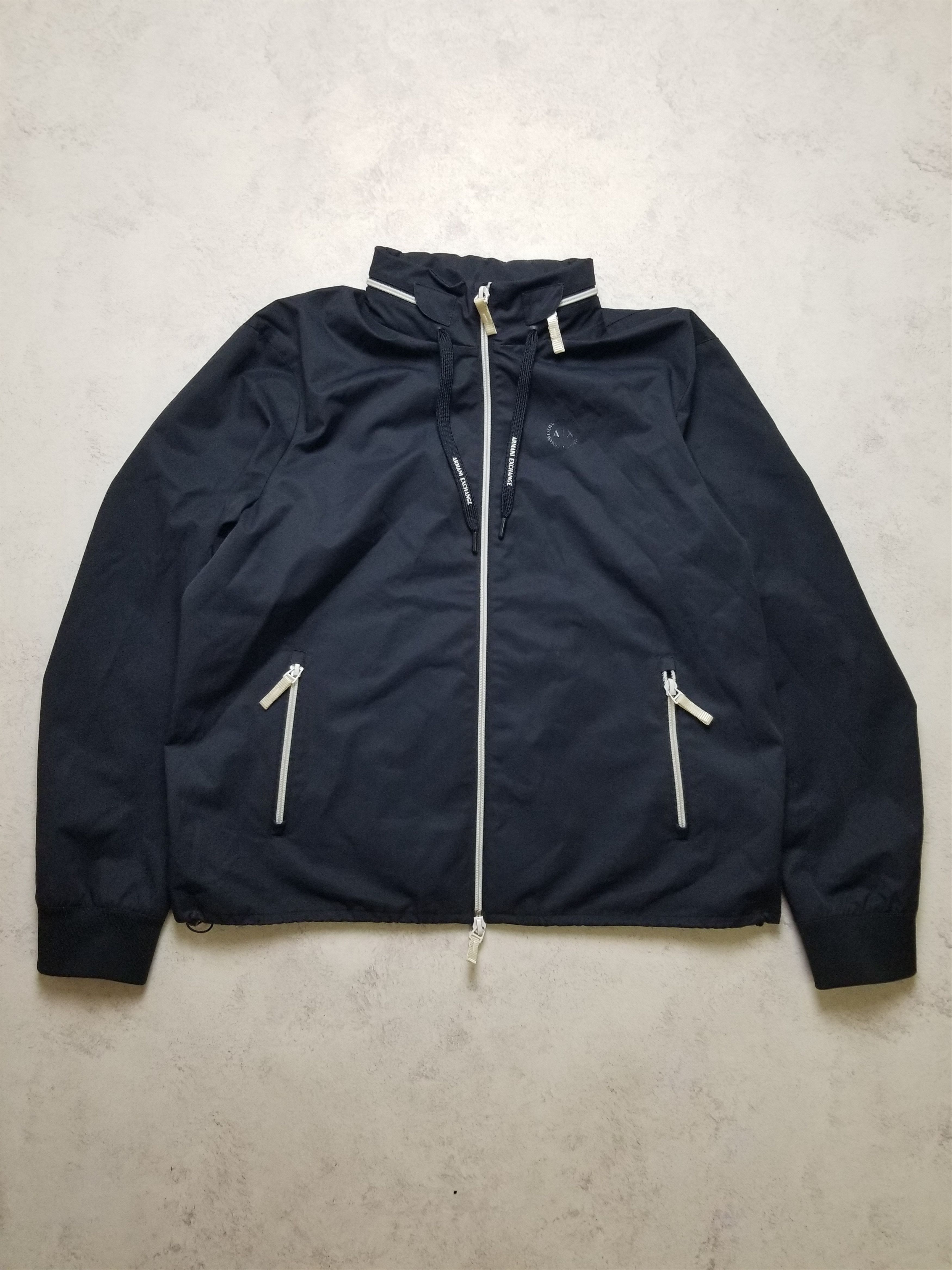 Armani Exchange Armani Exchange Hood Hoodie Zip Up Rain Jacket Coat Navy Size US XXL / EU 58 / 5 - 1 Thumbnail