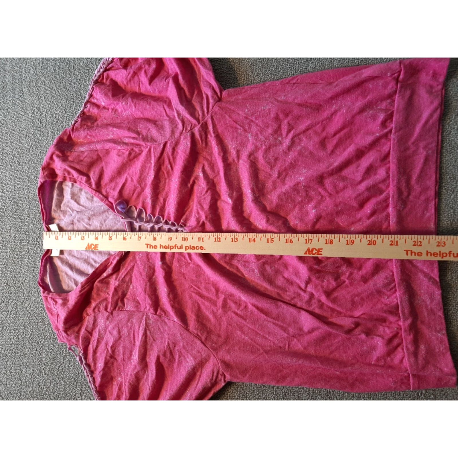 Vintage Belle du Jour Shirt Womens L Pink Short Sleeve Casual Pullover Solid Vintage No Size 36" / US 14 / IT 50 - 5 Thumbnail