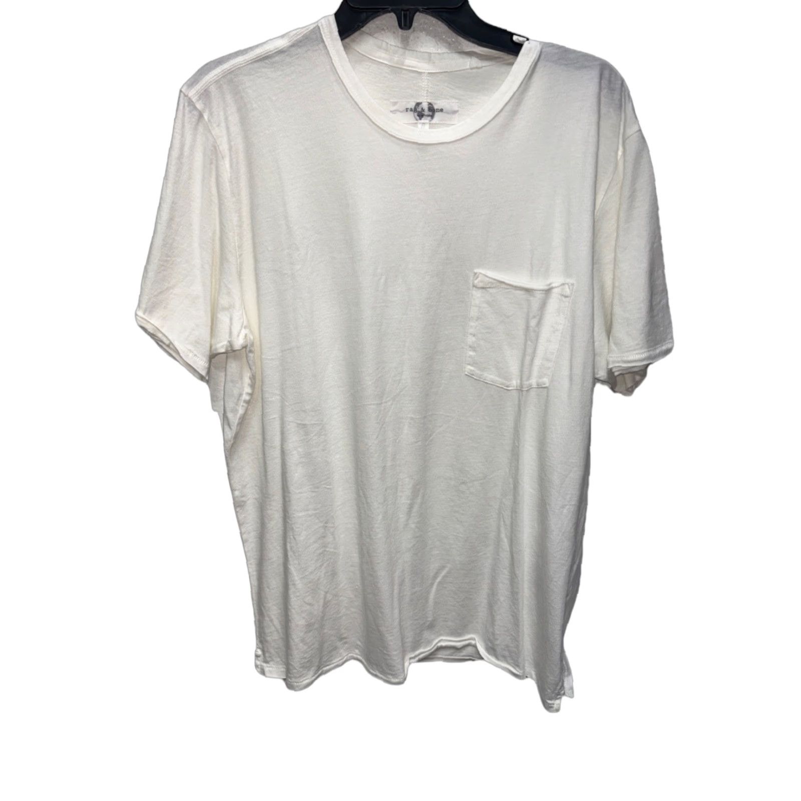 Rag & Bone rag & bone New York Miles Organic Cotton Pocket Tee Shirt Ivory L Crew Neck Short Sleeve Logo Pockets Men Size US L / EU 52-54 / 3 - 1 Thumbnail