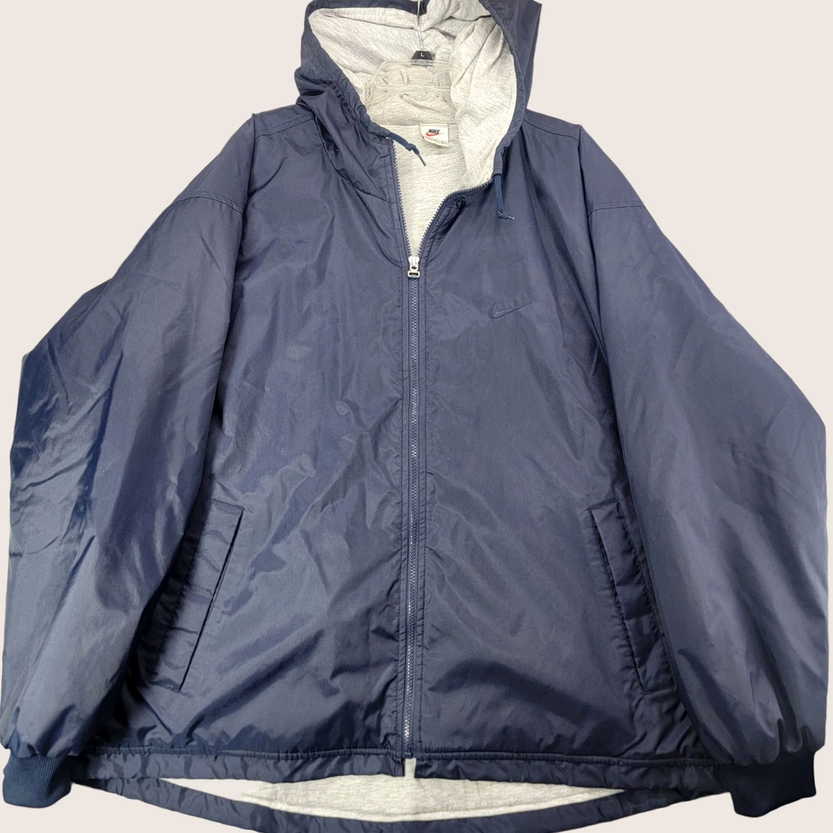 Nike Nike Vintage Windbreaker Jacket Mens L Navy Blue Full Zip Hooded Jersey 90s Retro Sportswear Size US L / EU 52-54 / 3 - 1 Thumbnail