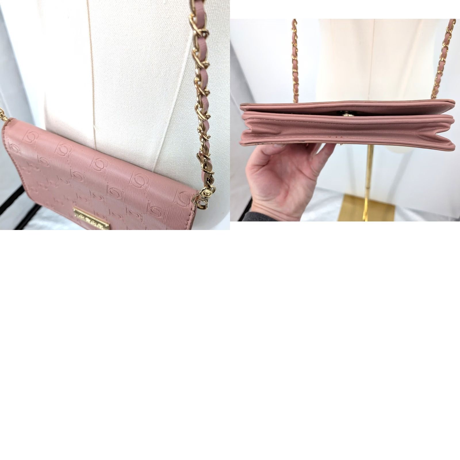Bebe VINTAGE Bebe Crossbody Wallet Bag Blush Pink Embossed Logo Size ONE SIZE - 8 Thumbnail