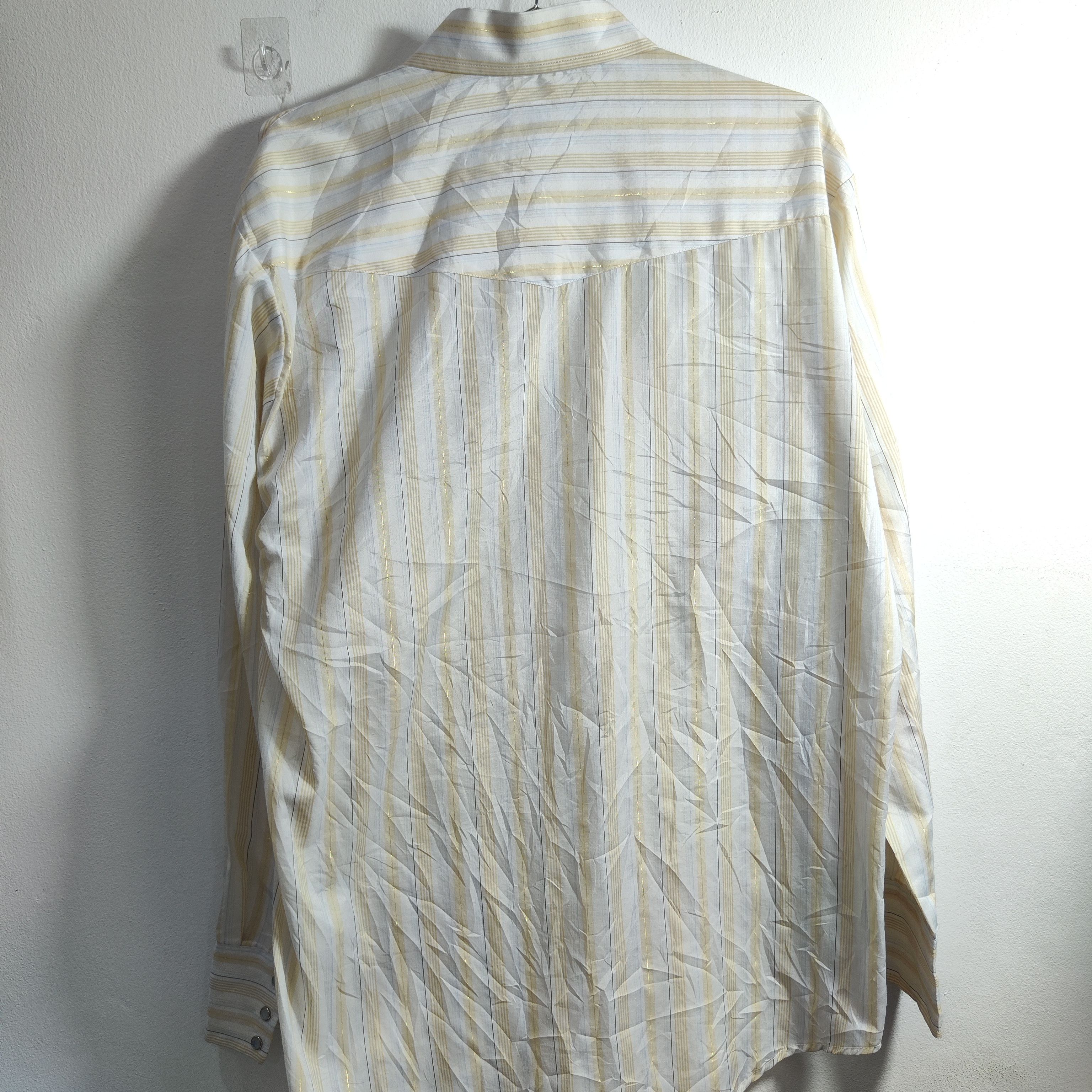 Roper Roper Western shirt mens White/Mustard Size Large Pearl snap Size US XL / EU 56 / 4 - 3 Thumbnail