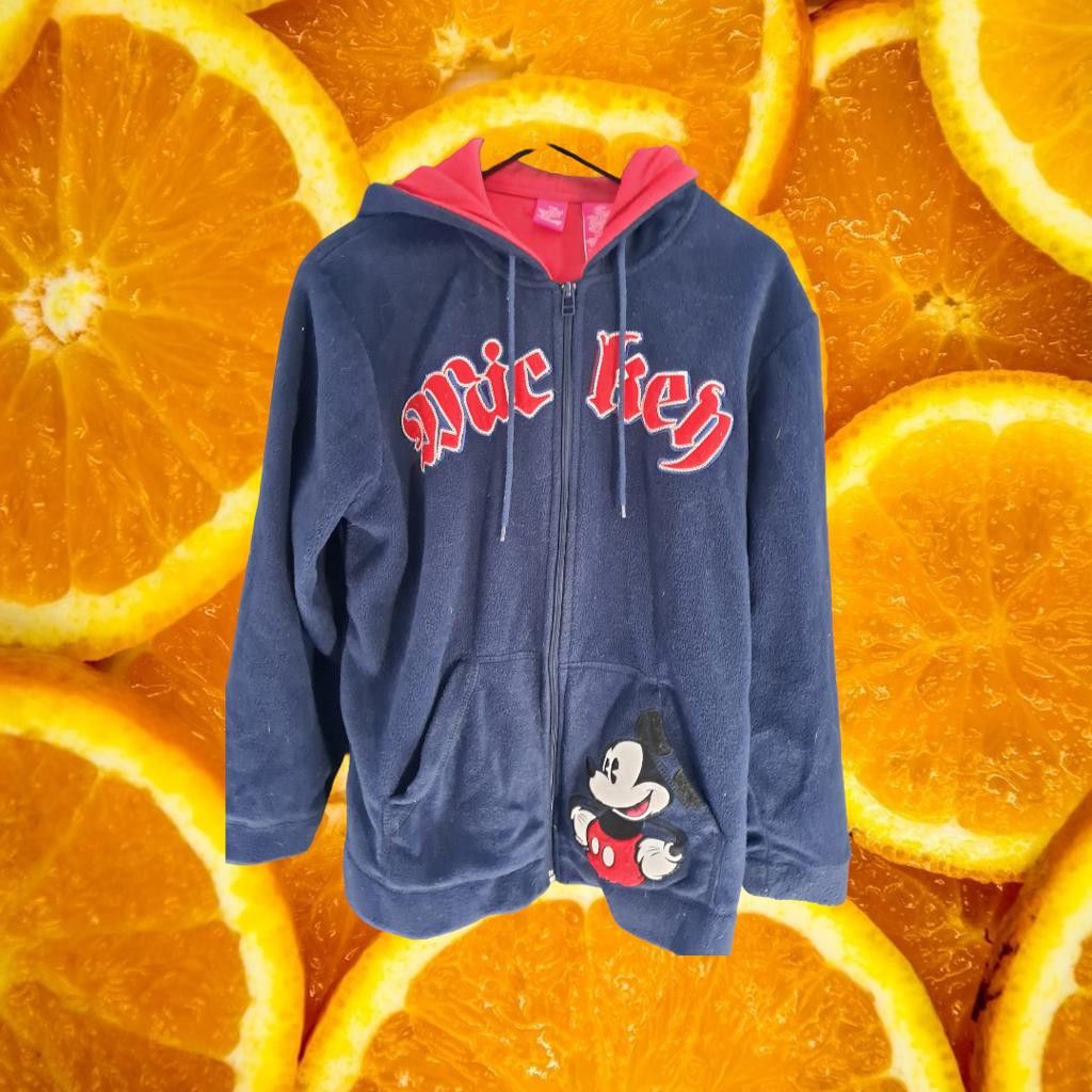 Disney Disney Micky Mouse Full Zip Hooded Sweatshirt Size L Size ONE SIZE - 1 Thumbnail