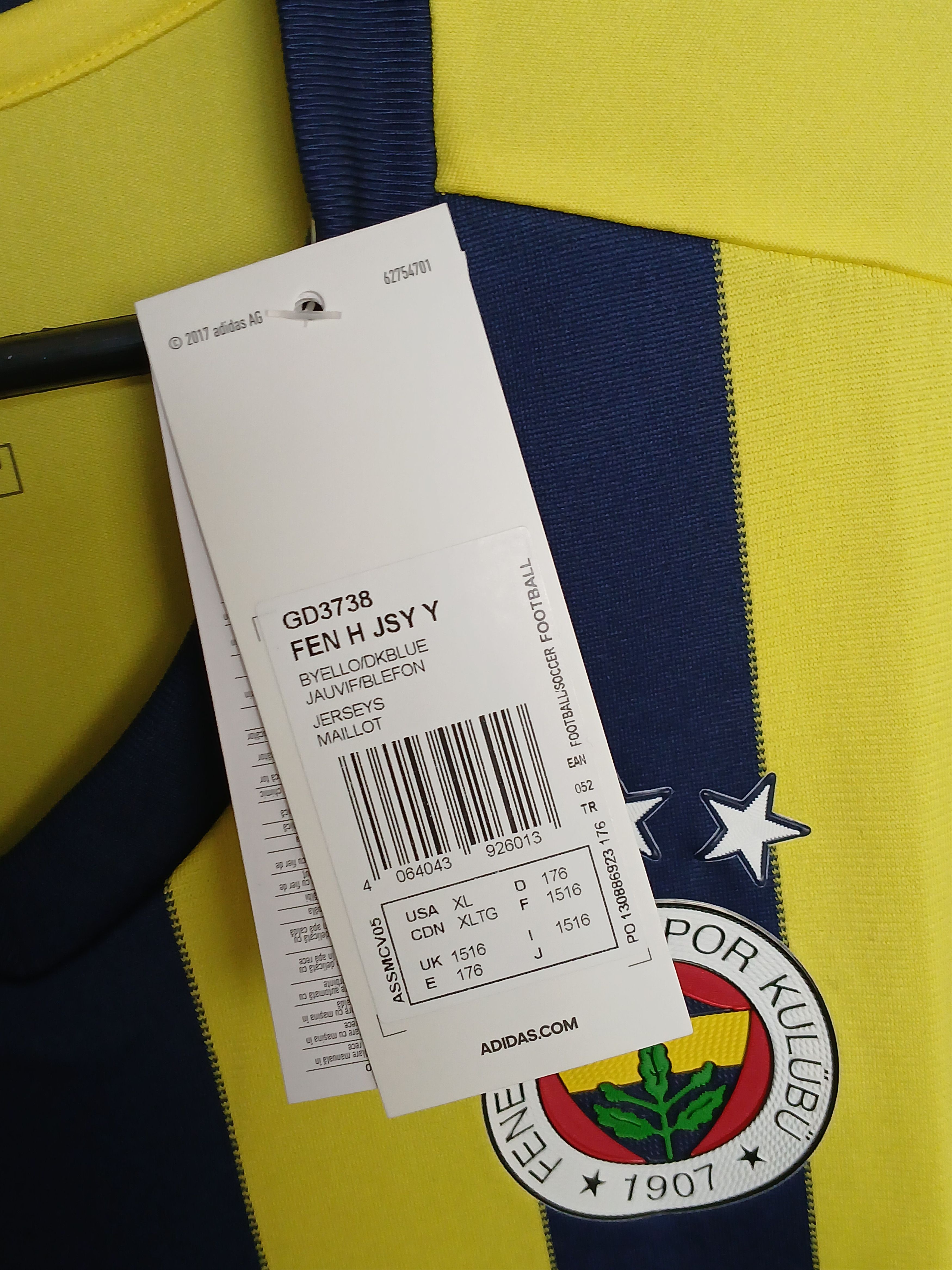 Adidas KIDS New Fenerbahce 2020/2021 Home Football Jersey T-Shirt Size US M / EU 48-50 / 2 - 12 Thumbnail
