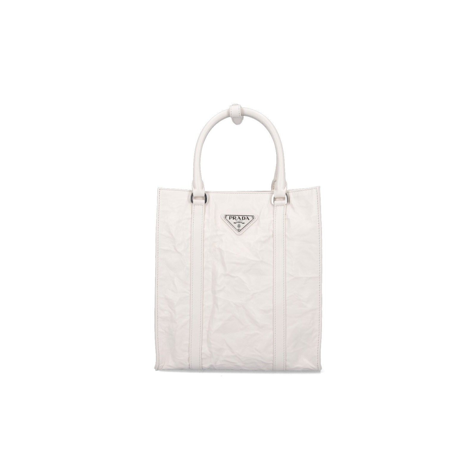 Prada PRADA White Leather Tote Bag New Size ONE SIZE - 1 Thumbnail