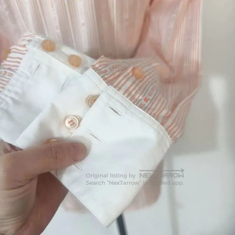 Burberry Burberry Orange Striped Cotton Shirt for Women. Size S / US 4 / IT 40 - 4 Thumbnail