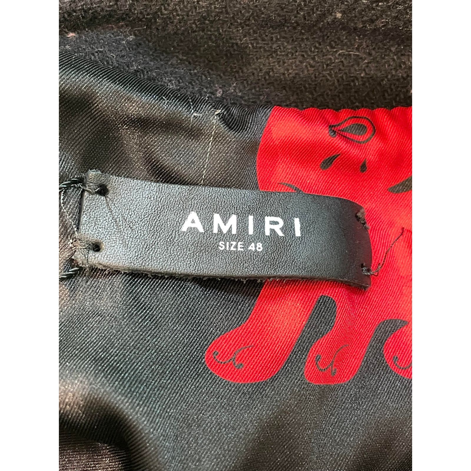 Amiri Amiri Red Rabbit Bone Varsity Black Jacket Size US M / EU 48-50 / 2 - 4 Thumbnail