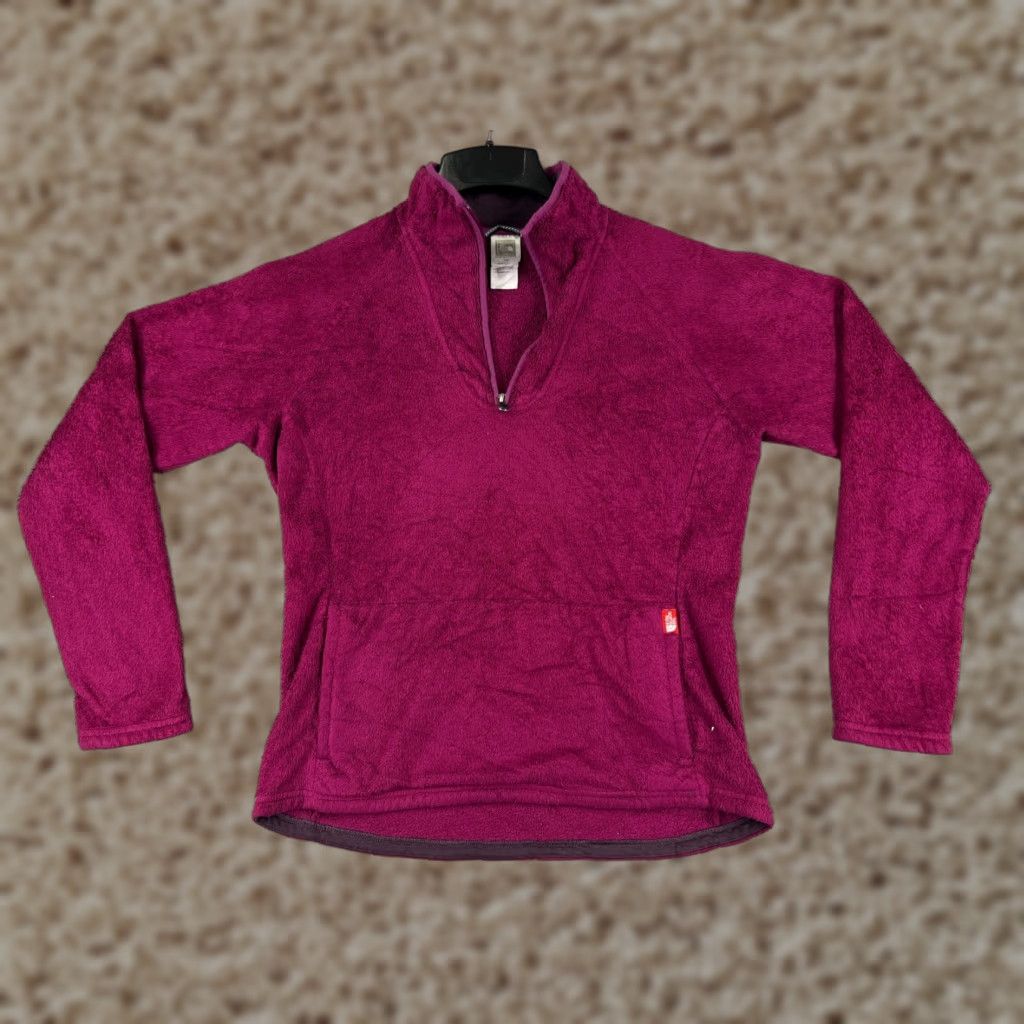 The North Face The North Face Women Small Purple 1/4 Zip Sweater Polyester Fleece Zipper Pocket Shirt Size L / US 10 / IT 46 - 1 Thumbnail