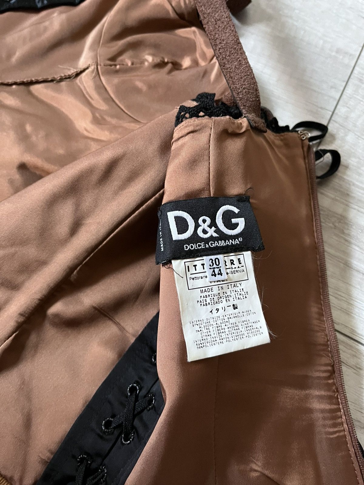 Dolce & Gabbana Dolce & Gabbana A/W 2002 Corduroy corset embroidery flower Size L / US 10 / IT 46 - 16 Thumbnail