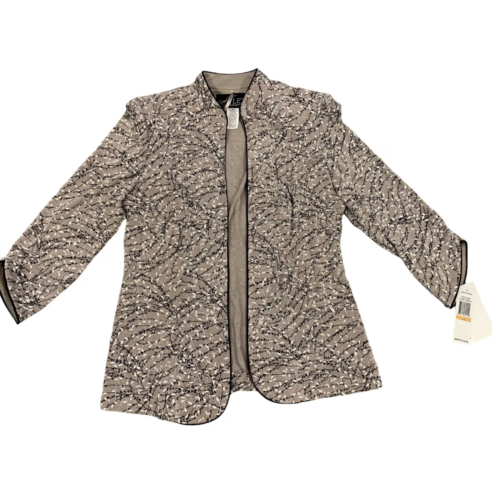 Alex Evenings Alex Evenings Jacket Dress Top Size S Women Beige Glitter Rhinestone Long Sleeve Round Neck Party Cocktail Fall Spring Winter Regular Size S / US 4 / IT 40 - 3 Thumbnail