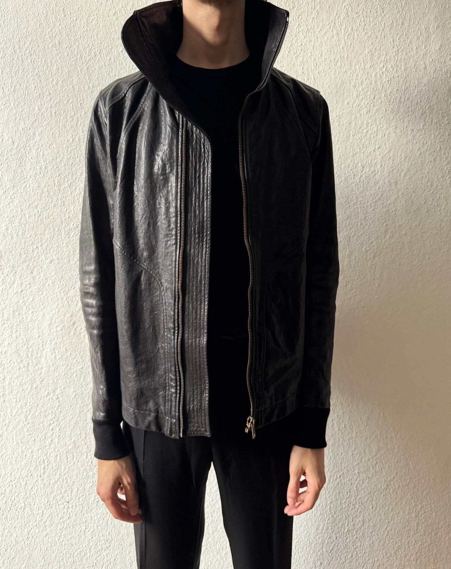 Rick Owens F/W 09 "CRUST" Hammered Lamb Leather Intarsia Jacket XL Size US XL / EU 56 / 4 - 24 Thumbnail