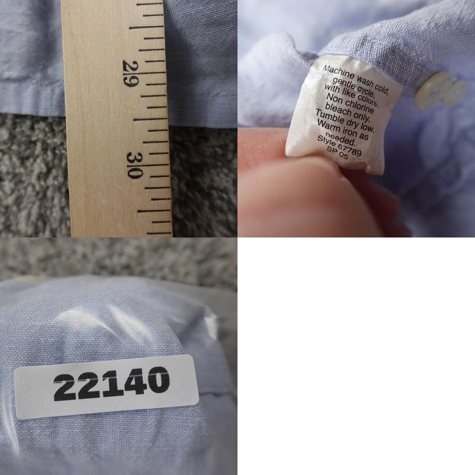 J.Crew J.CREW Shirt Mens M Blue Linen Chambray Short Sleeve Button Up Casual Summer Top Size US M / EU 48-50 / 2 - 8 Thumbnail