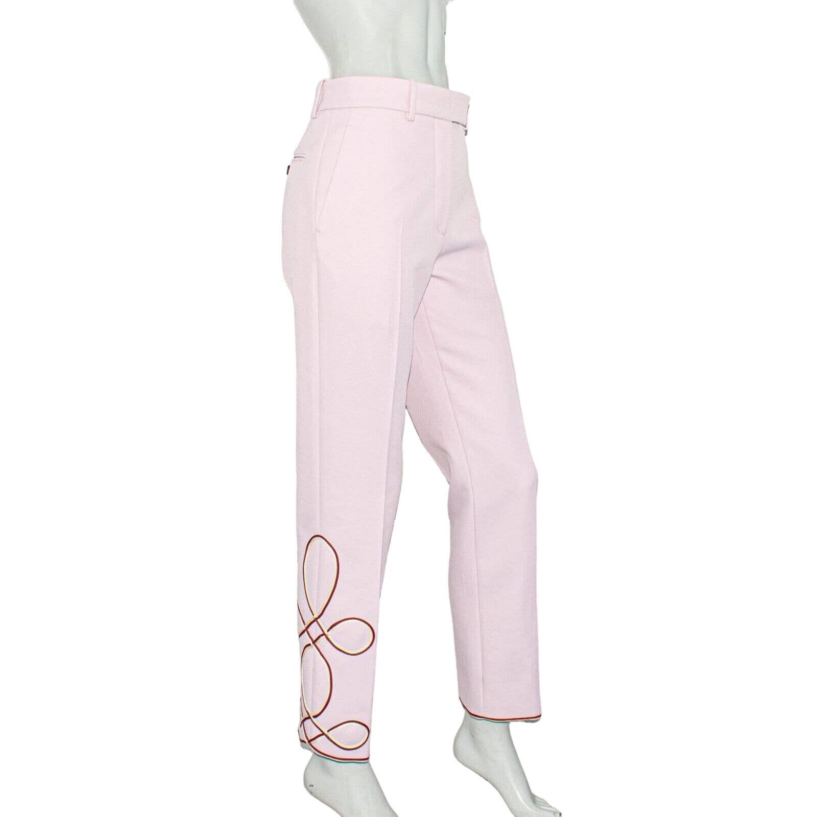 image of Calvin Klein 208W39Nyc Ss19 Tailored Trousers Embroidered in Pink, Women's (Size 26)