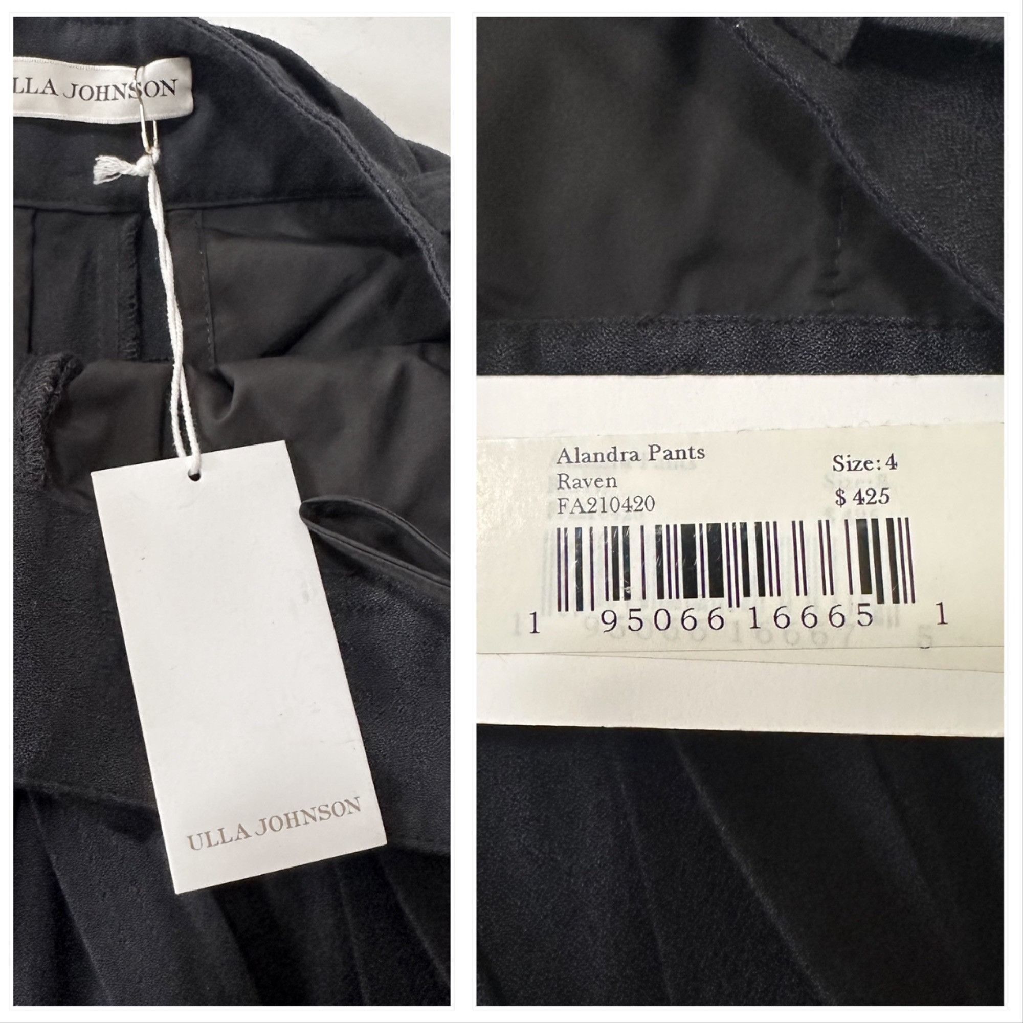 Ulla Johnson Ulla Johnson Alandra Wide Leg Pants Raven Black Size 4 NWT Size 27" / US 4 / IT 40 - 4 Thumbnail
