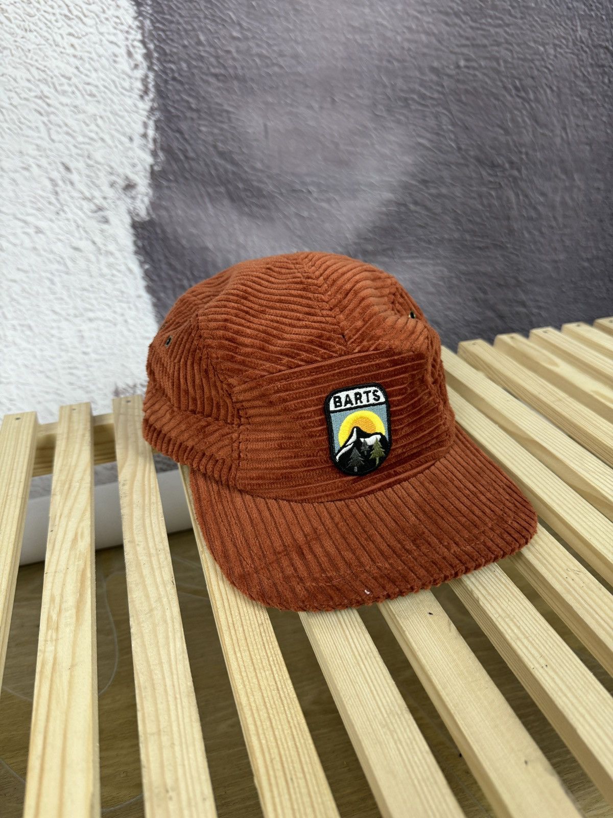 Japanese Brand Barts Nevad Curved Peak Cap in Rust 5 panel Size ONE SIZE - 3 Thumbnail