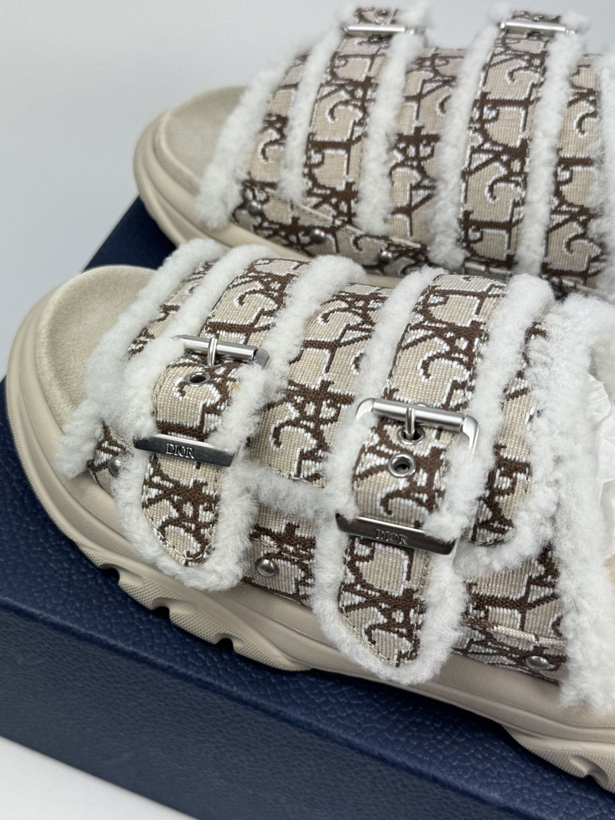 Dior × Travis Scott CACTUS JACK OBLIQUE PRINT ADJUSTABLE SLIDES Size US 10 / EU 43 - 4 Thumbnail