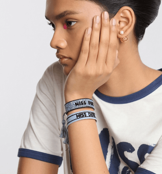 Dior o1w1db10126 B2634W Size :OS/Bracelet Set in Pale Blue/Black Size ONE SIZE - 6 Thumbnail