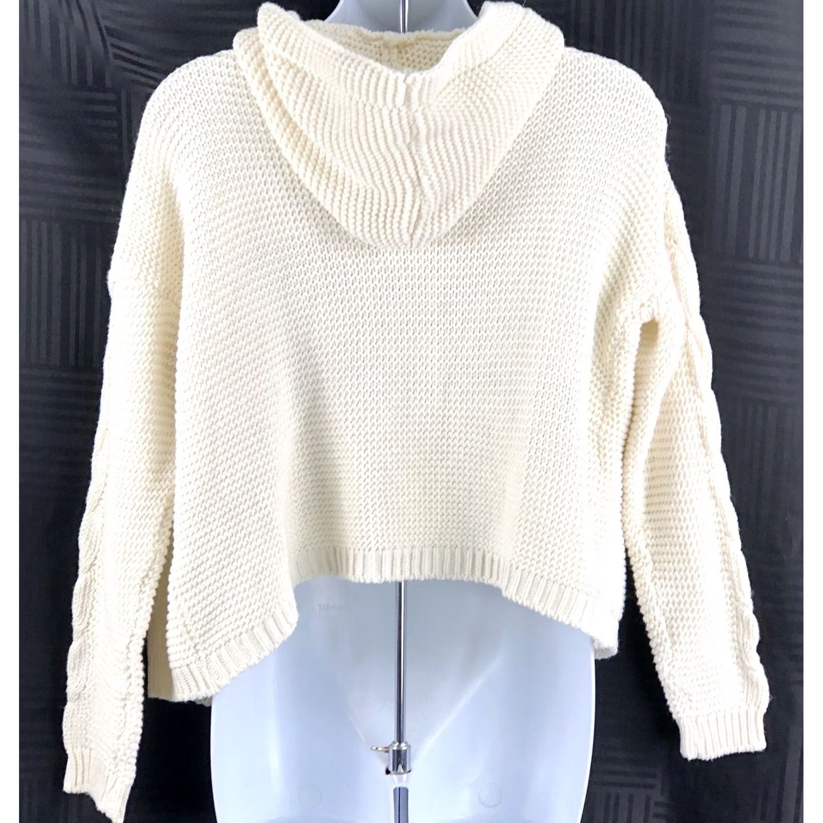 Vintage VINTAGE Handmade Crochet Hoodie Cardigan Sweater S Ivory OpenFront CottageCore Jacket Boho 90s Women Gift? Size S / US 4 / IT 40 - 3 Thumbnail