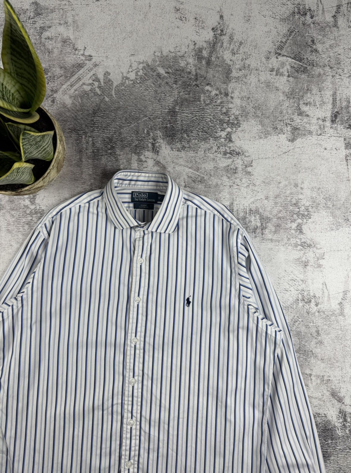 Polo Ralph Lauren Polo Ralph Lauren Blue Striped Blank Longsleeve Button Shirt Size US XL / EU 56 / 4 - 5 Thumbnail