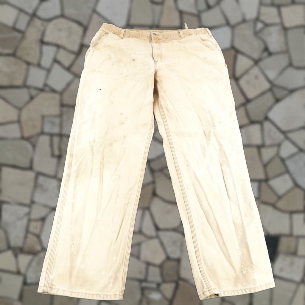 Carhartt Carhartt Pants Mens 42x34 Brown Distressed Canvas Carpenter Workwear Pockets Straight 32in Inseam Mens Brown Canvas Carhartt Pants Size US 41 - 1 Thumbnail