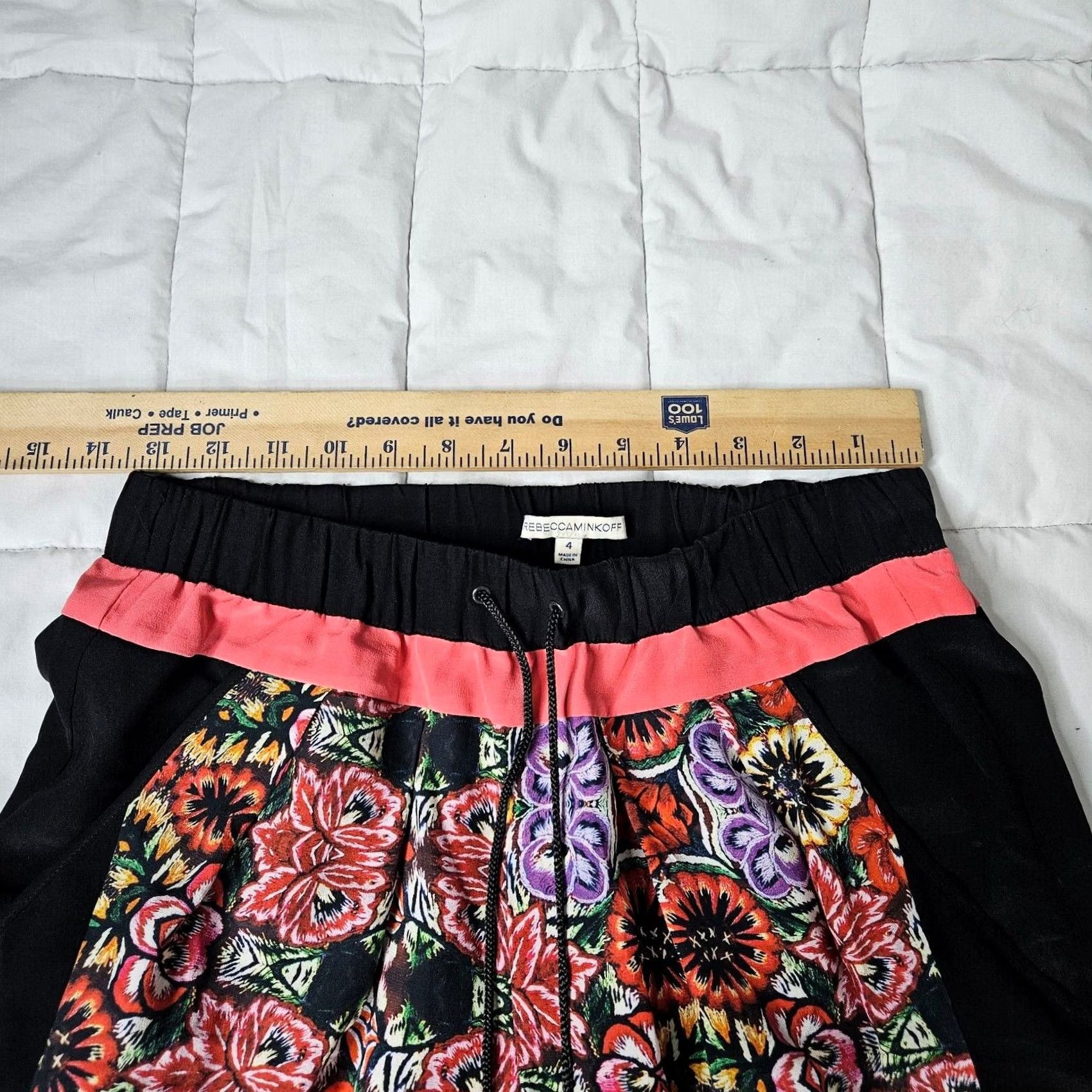 Rebecca Minkoff Rebecca Minkoff Women's Malone Floral Printed Silk Pull-on Pants Size 4 Size 27" / US 4 / IT 40 - 5 Thumbnail