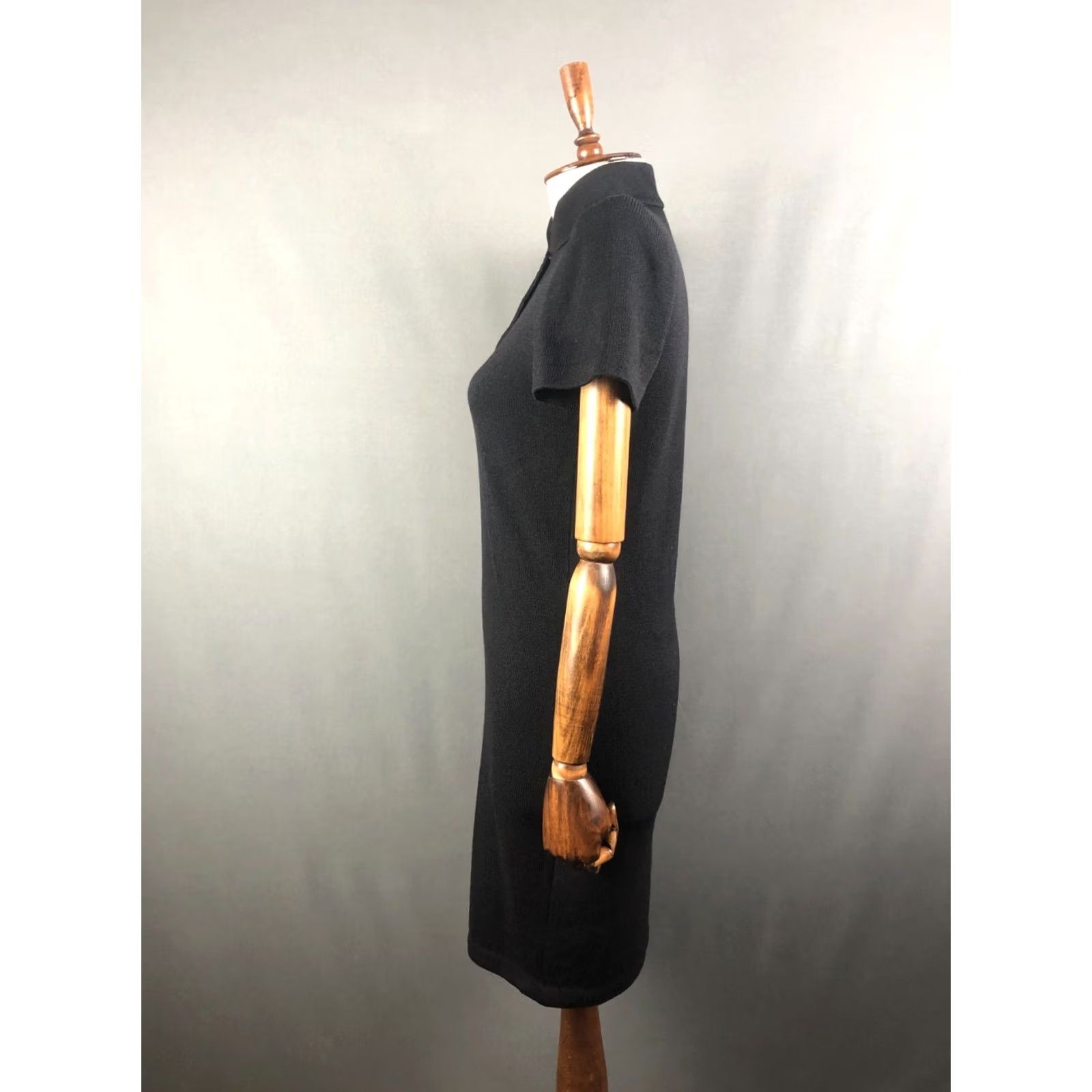 St. John St. John Dress Women Size 4 Black Cotton Blend Jersey Cap Sleeve Knee Length Sheath Casual VINTAGE No Brand St. John Collection by Marie Gray Size S / US 4 / IT 40 - 2 Thumbnail