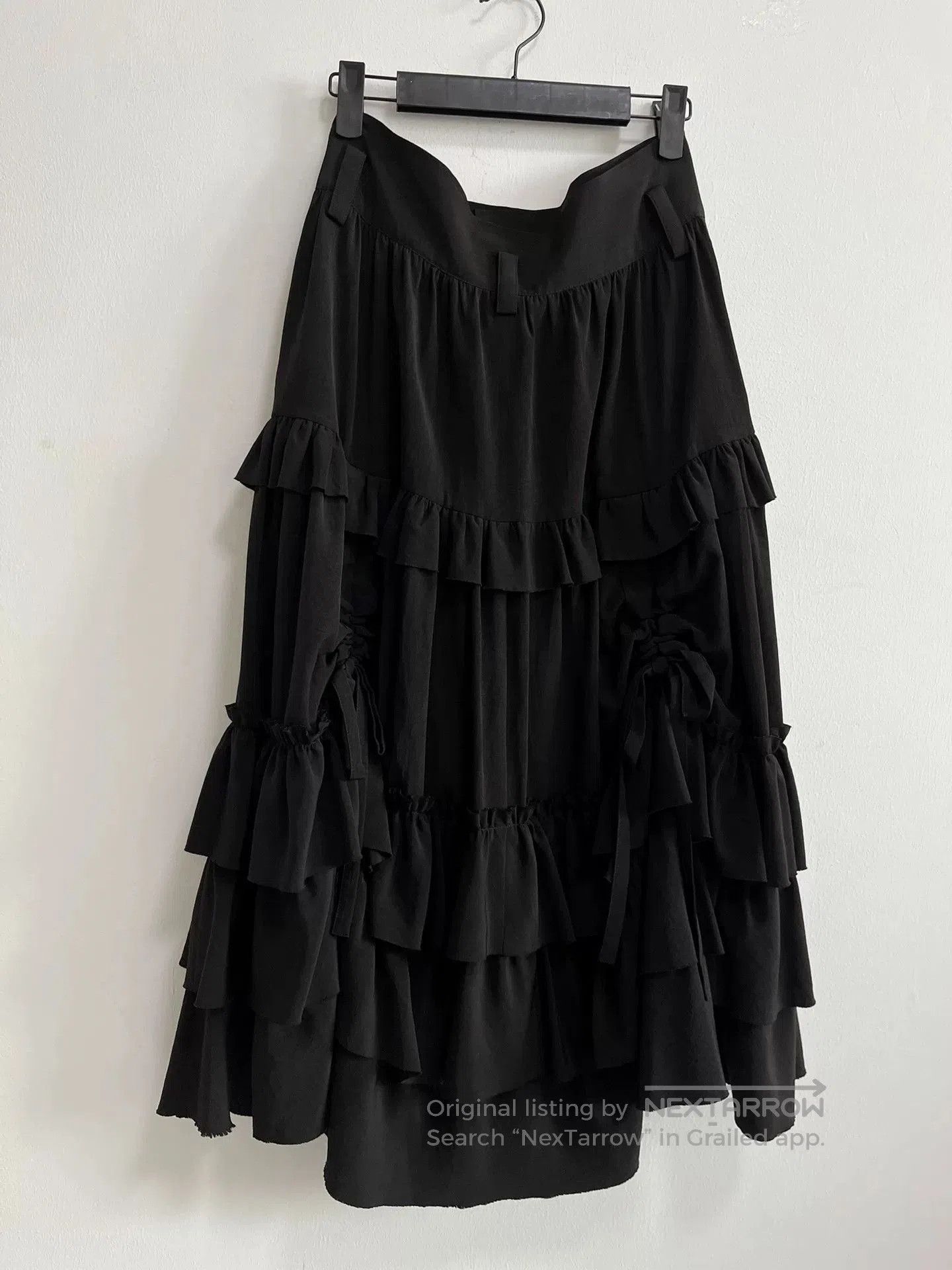 Y's Yohji Yamamoto Y's Black Drawstring Skirt. Size 33" - 4 Thumbnail