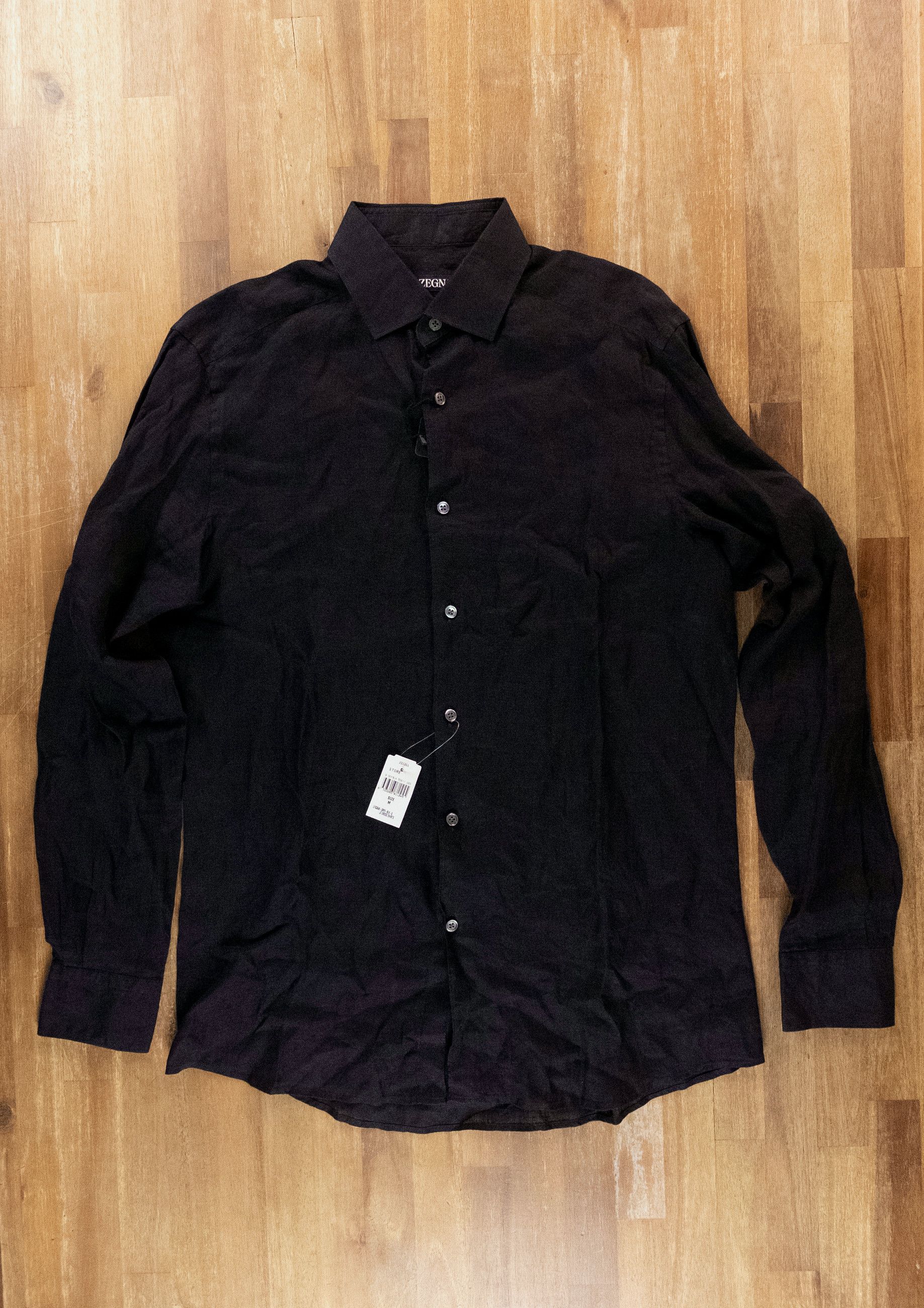 Ermenegildo Zegna ZEGNA 2025 Collection black linen shirt Size Medium Size US M / EU 48-50 / 2 - 4 Thumbnail