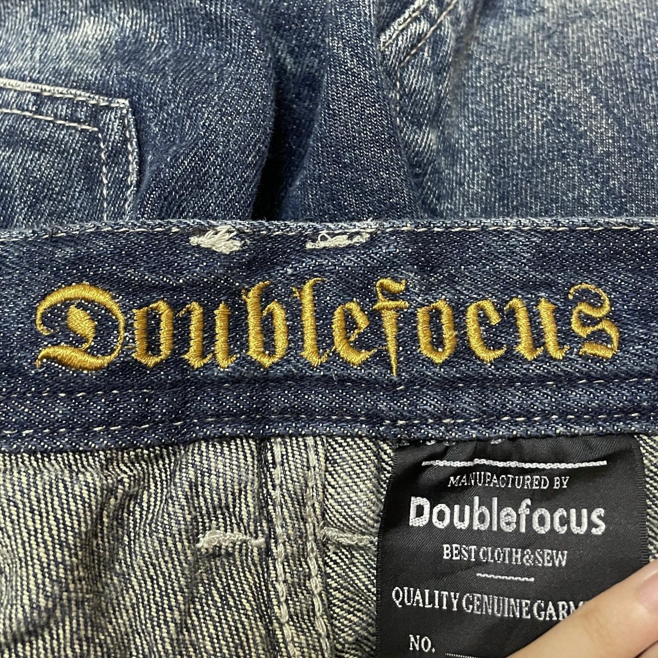 14th Addiction × Japanese Brand × Le Grande Bleu (L.G.B.) Rare Design Vintage Brand Double Focus Tactical Jeans 1990s Size US 33 - 9 Thumbnail