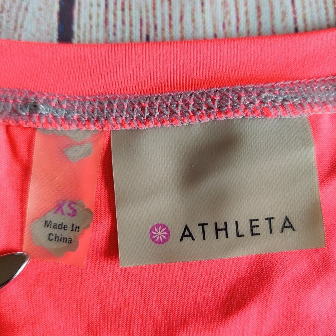 Athleta Athleta v-neck bright coral athletic long sleeve top sz XS Size XS / US 0-2 / IT 36-38 - 8 Thumbnail