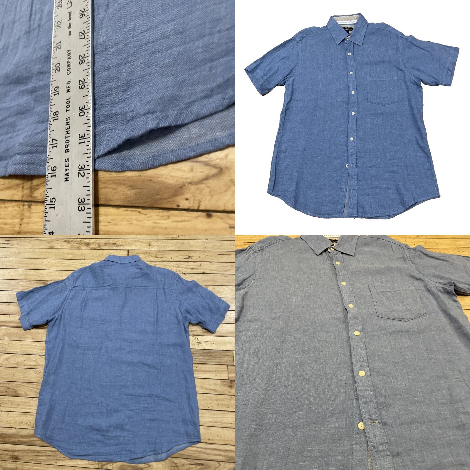 Club Room VINTAGE Club Room Blue Linen Button Shirt Men L Short Sleeve Casual L Blue Linen Button-Up Club Room Men Shirt Casual Preppy Summer 90s Size US L / EU 52-54 / 3 - 9 Thumbnail