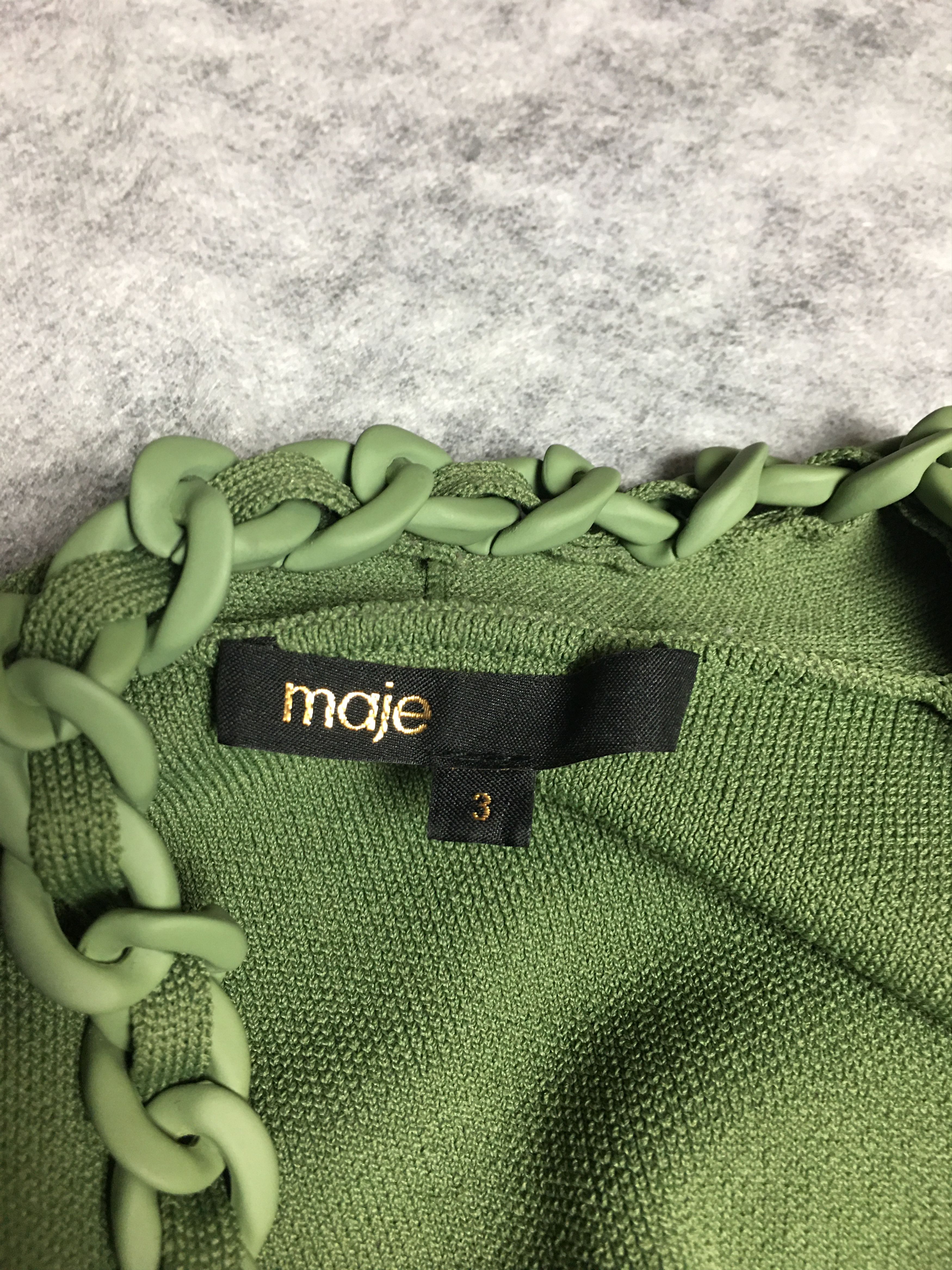 Maje Maje Green Cardigan with Braided Trim Size 3/L Size L / US 10 / IT 46 - 15 Thumbnail